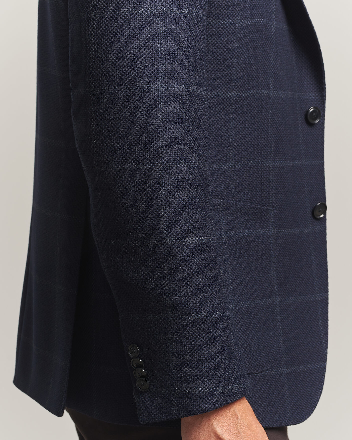 Herre | Blazere & jakker | BOSS BLACK | Hutson Checked Wool Blazer Dark Blue