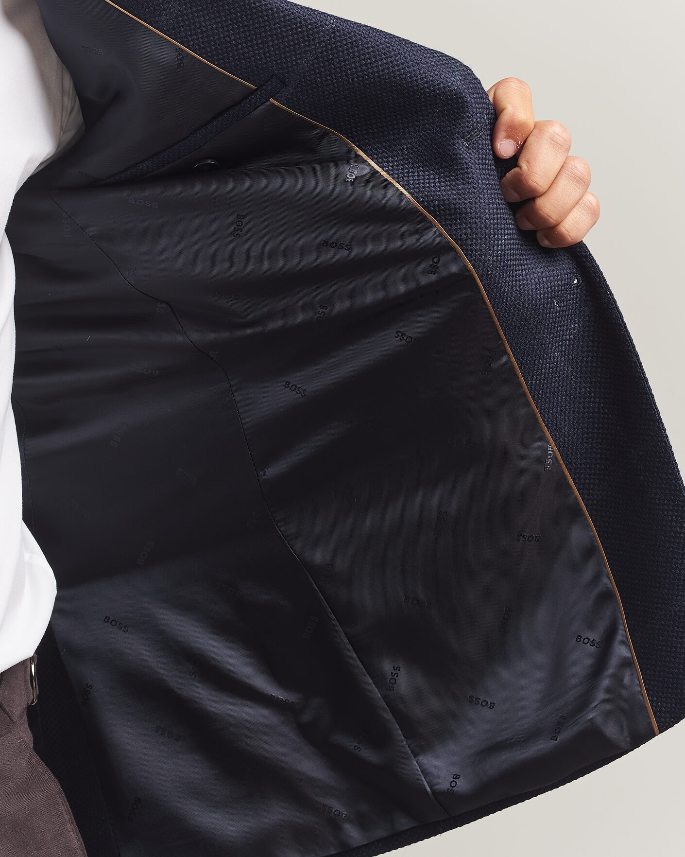 Herre | Blazere & jakker | BOSS BLACK | Hutson Checked Wool Blazer Dark Blue
