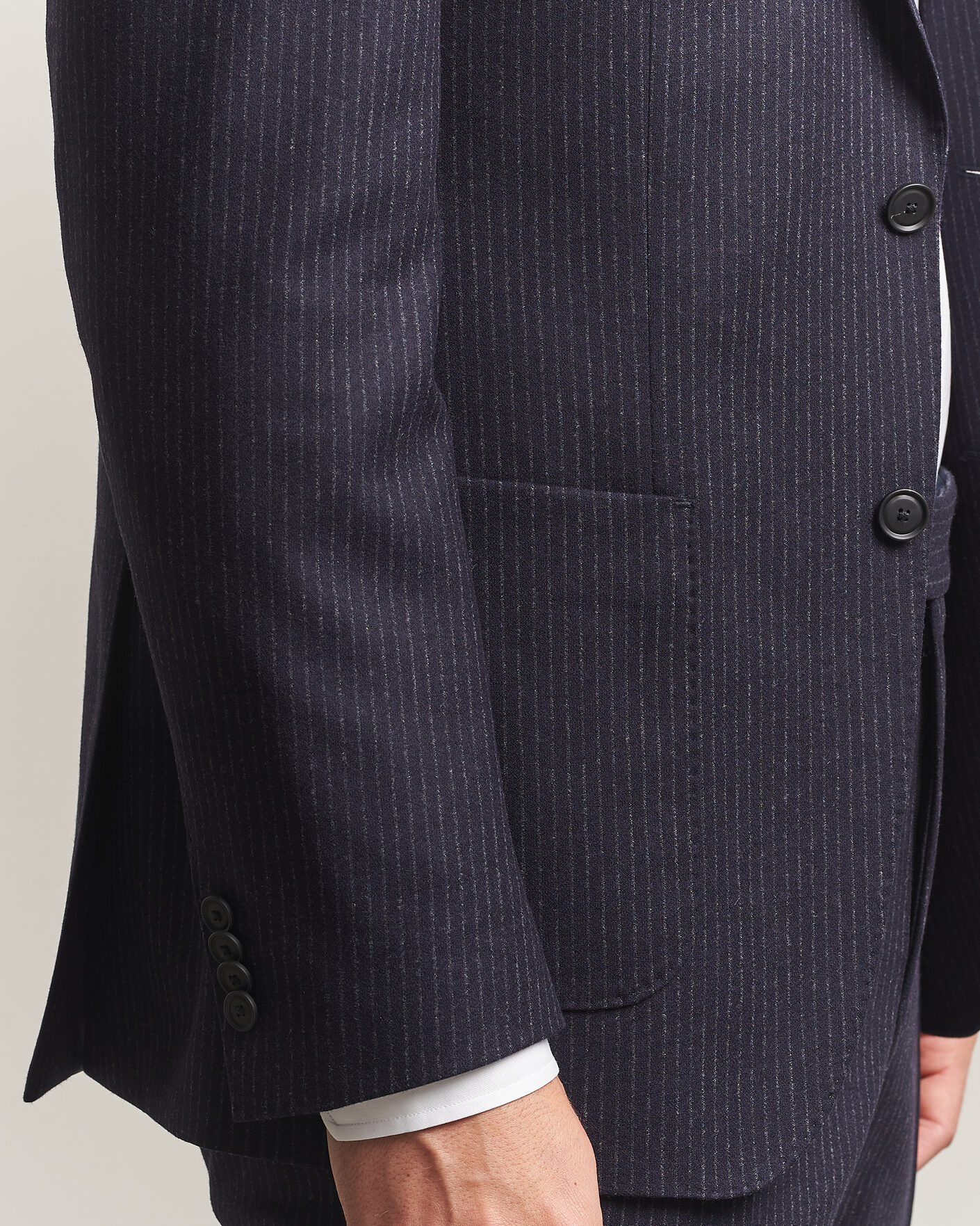 Herre | Jakkesæt | BOSS BLACK | Huge Wool Pinstriped Suit Dark Blue