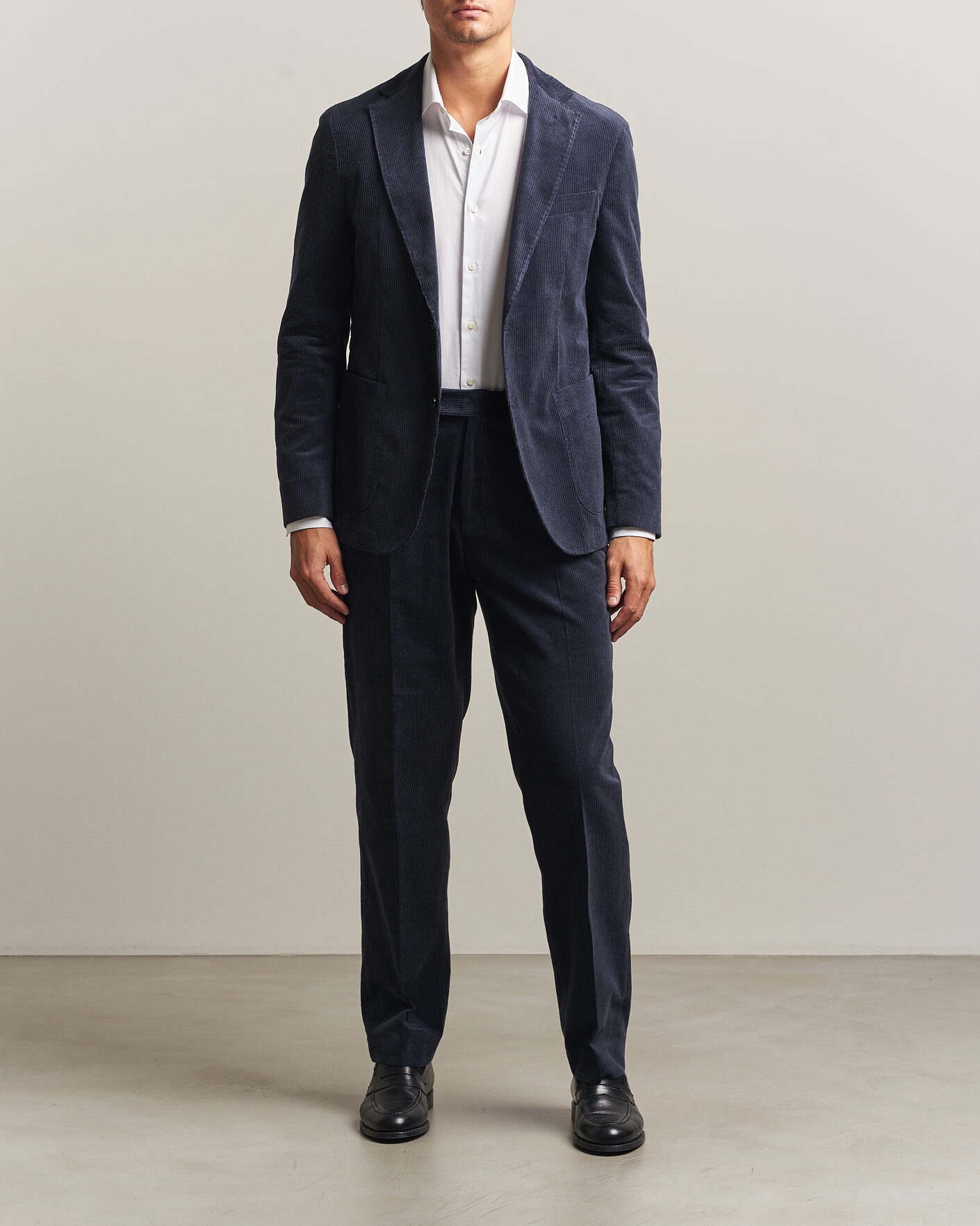 Herre | Bukser | BOSS BLACK | Perino Corduroy Suit Trousers Open Blue