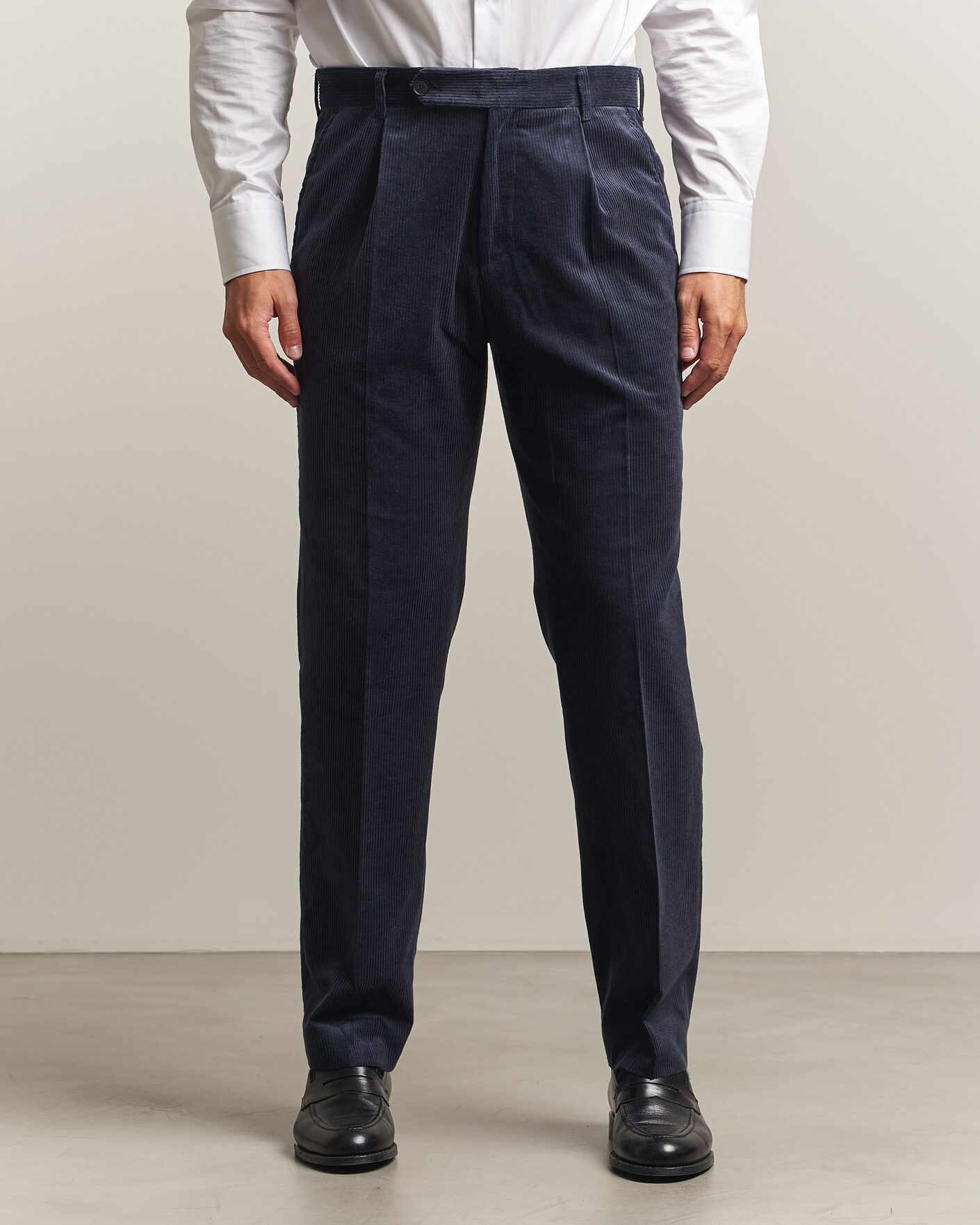 Herre | Bukser | BOSS BLACK | Perino Corduroy Suit Trousers Open Blue