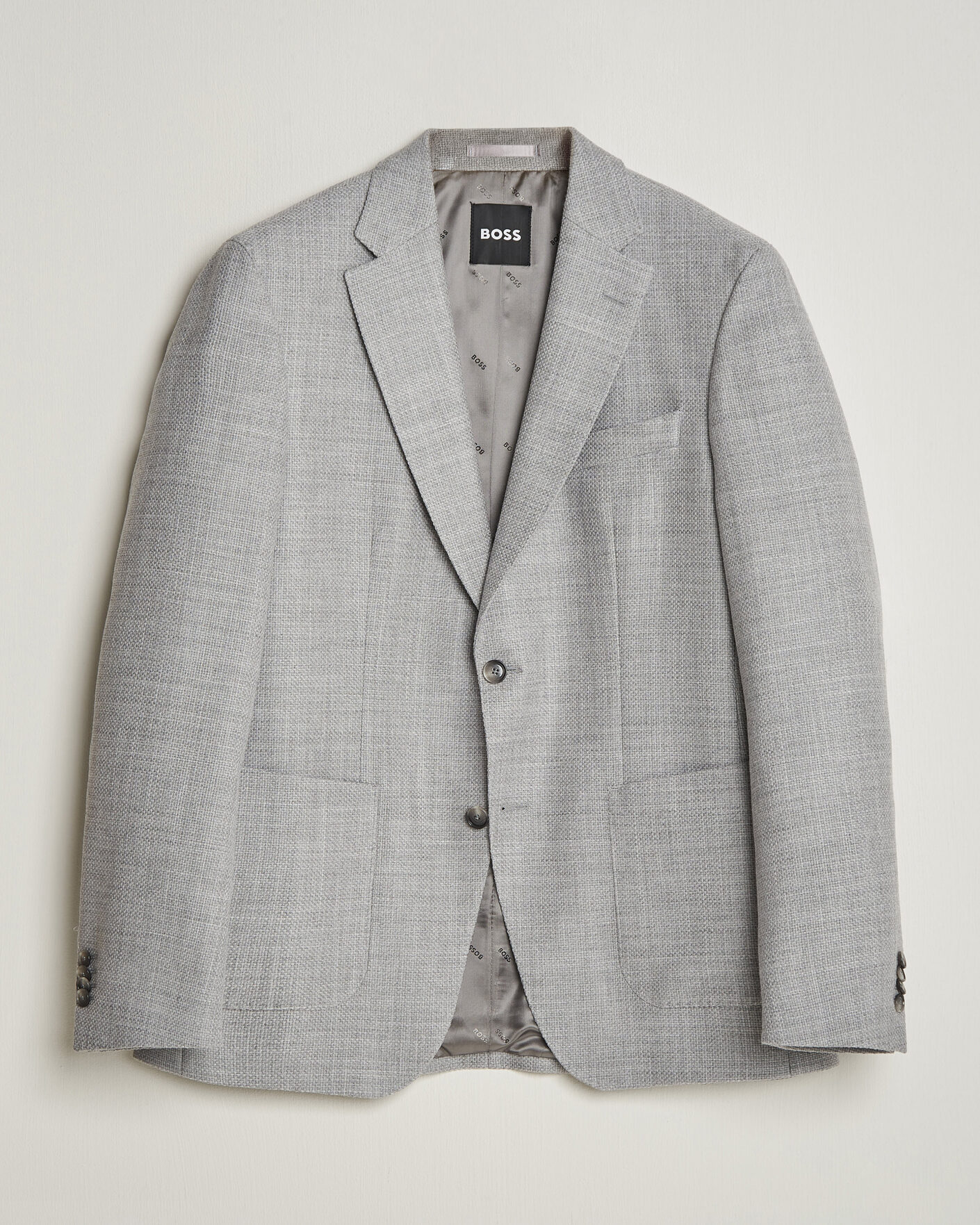 Herre | Blazere & jakker | BOSS BLACK | Hutson Wool Patch Pocket Blazer Light Grey