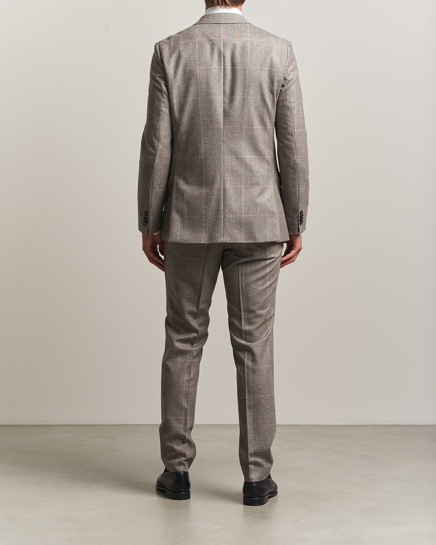 Herre | Jakkesæt | BOSS BLACK | Huge Wool Checked Double Breasted Suit Open Brown