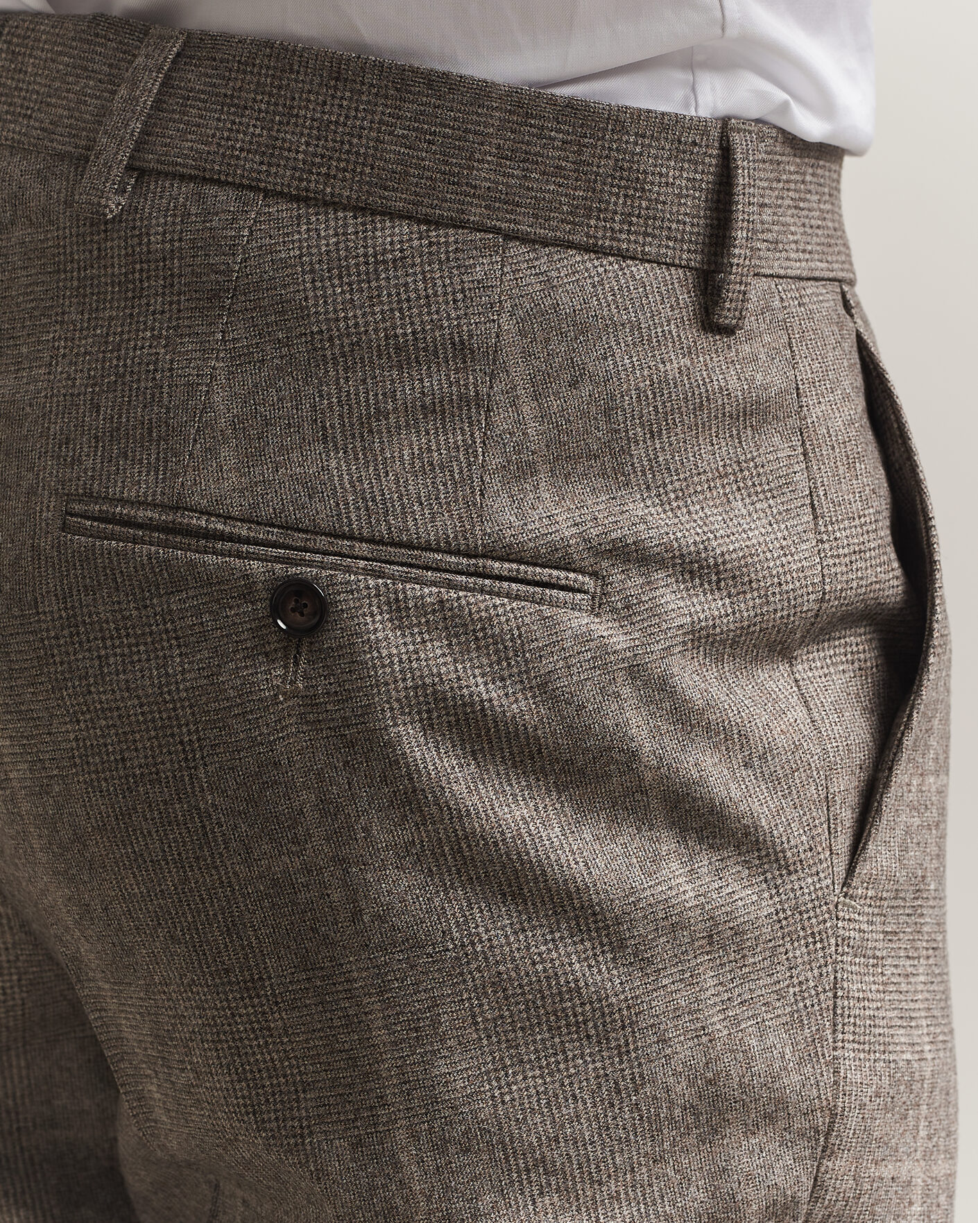 Herre | Jakkesæt | BOSS BLACK | Huge Wool Checked Double Breasted Suit Open Brown