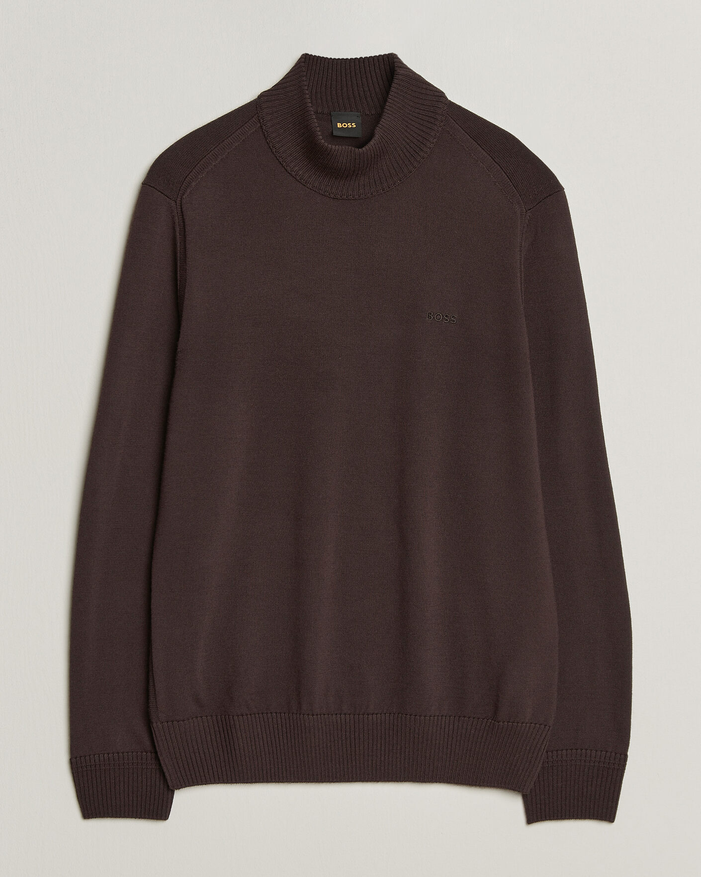 Herre | Trøjer | BOSS ORANGE | Avac Knitted Turtleneck Dark Brown