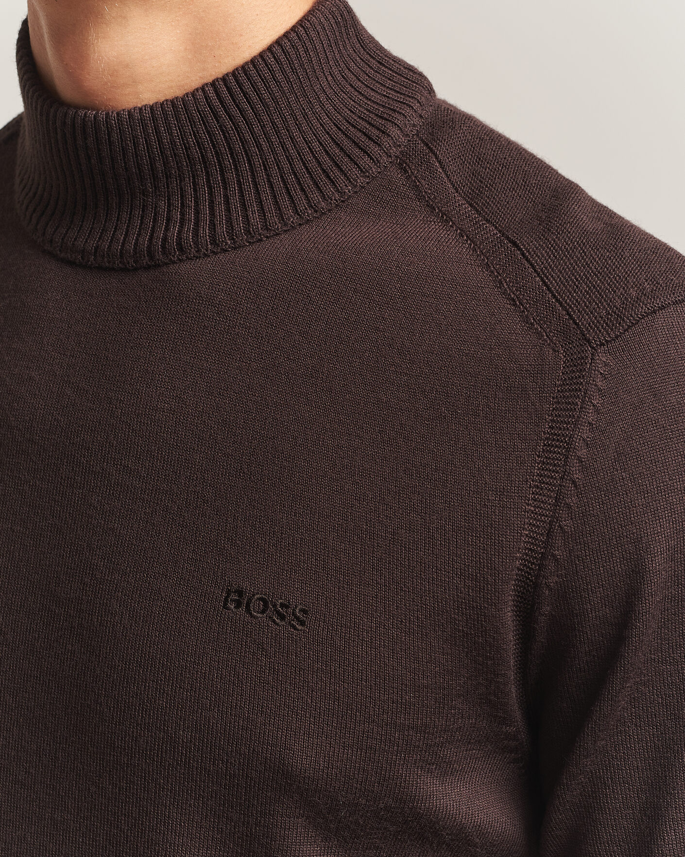 Herre | Trøjer | BOSS ORANGE | Avac Knitted Turtleneck Dark Brown