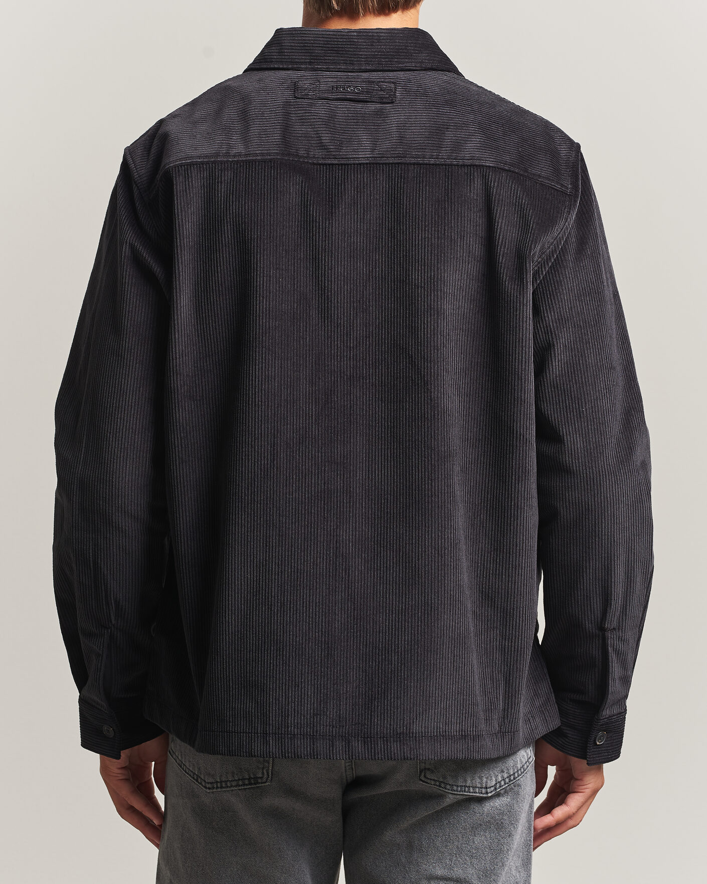 Herre | Skjorter | HUGO | Ecord Corduroy Overshirt Black