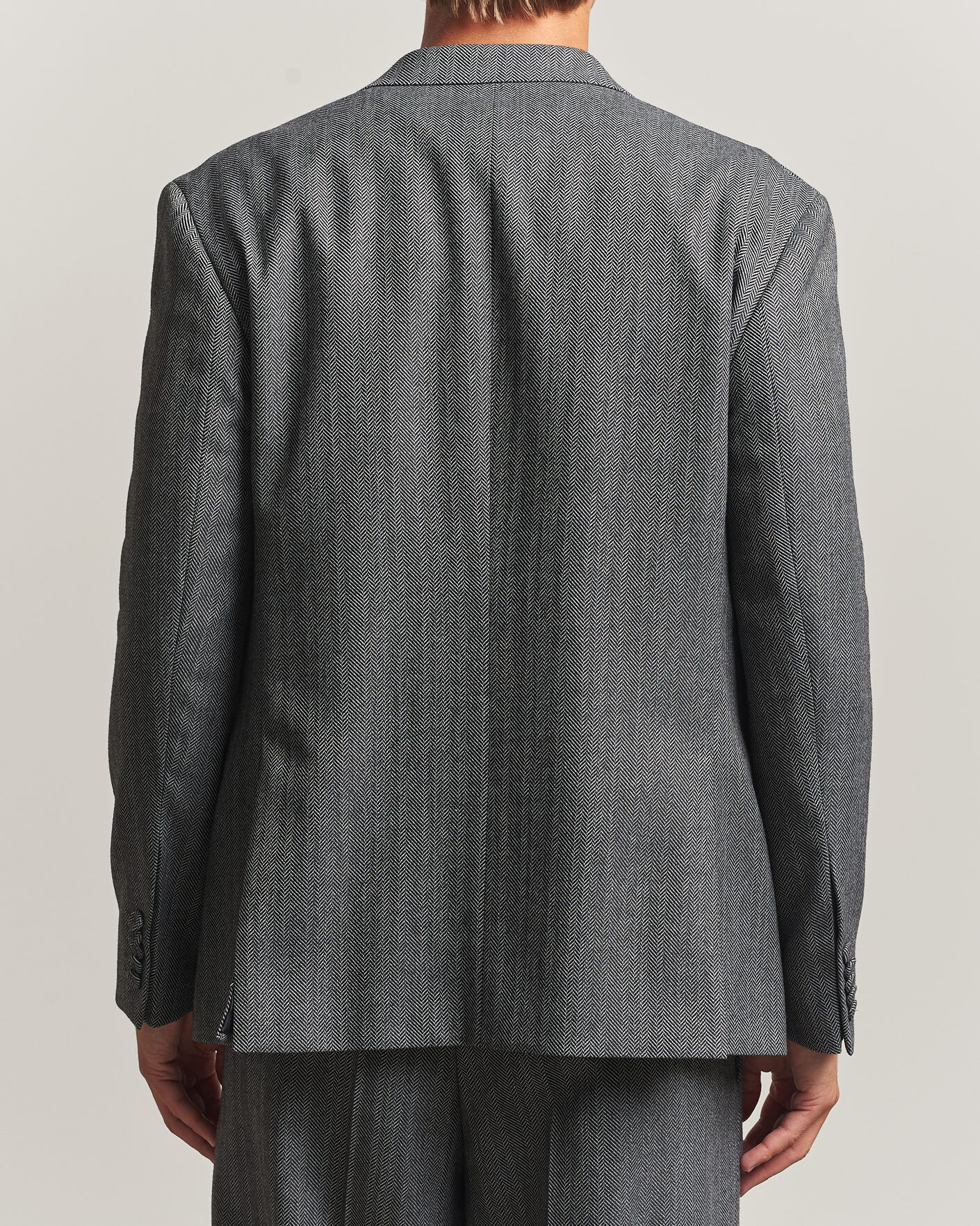 Herre | Blazere & jakker | HUGO | Karlo Herringbone Double Breasted Blazer Dark Grey