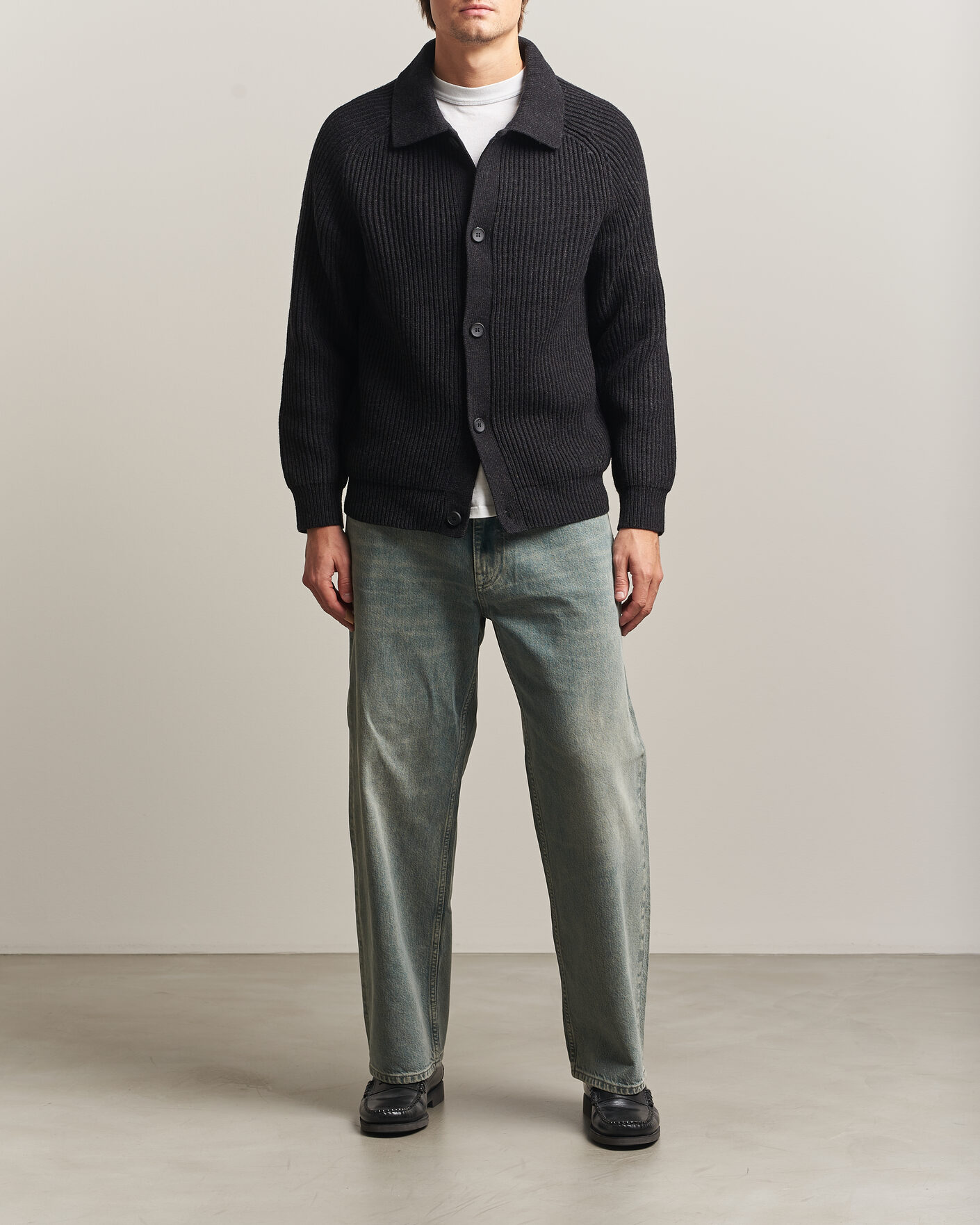 Herre | Trøjer | HUGO | Sardeep Wool Knitted Cardigan Black