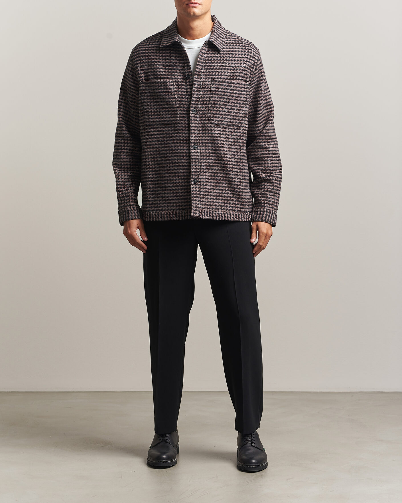 Herre | Skjorter | HUGO | Eniri Houndstooth Overshirt Copper Brown