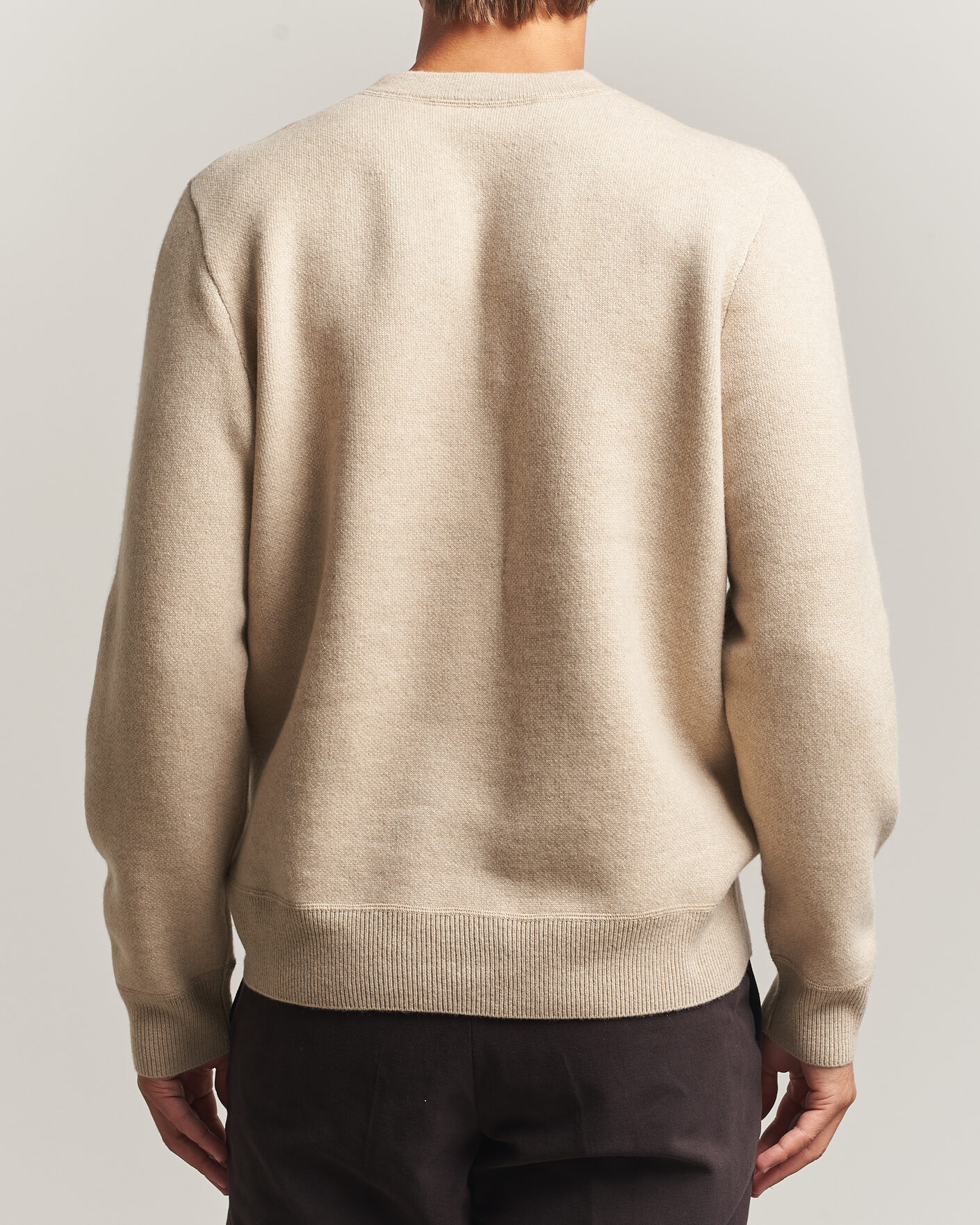 Herre | Trøjer | BOSS CAMEL | Farrison Wool Knitted Sweater Light Beige