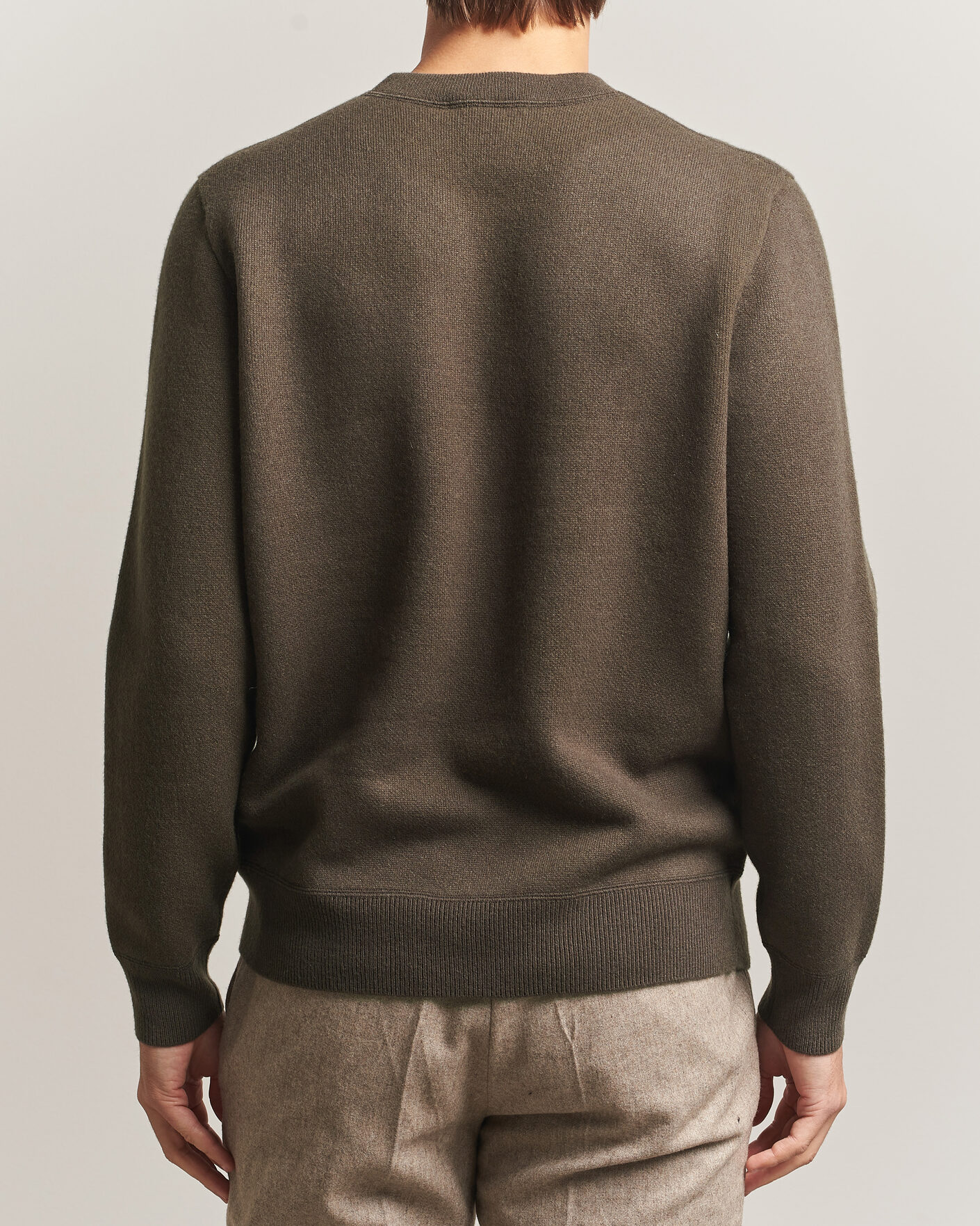 Herre | Trøjer | BOSS CAMEL | Farrison Cashmere Knitted Sweater Open Green
