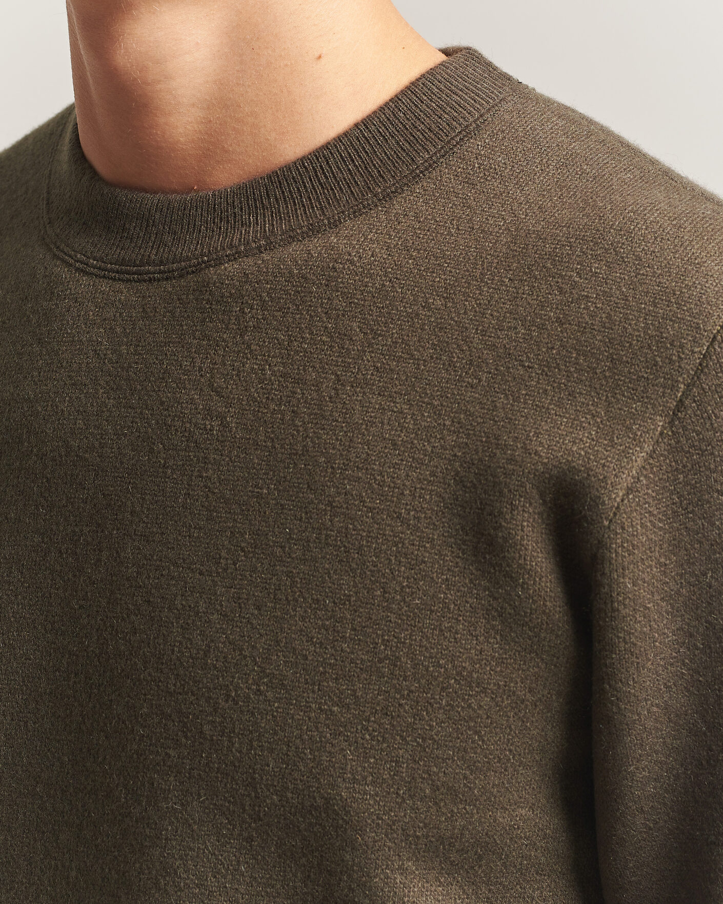 Herre | Trøjer | BOSS CAMEL | Farrison Cashmere Knitted Sweater Open Green