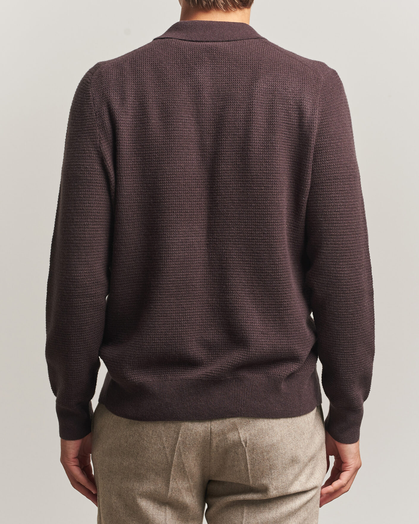 Herre | Trøjer | BOSS CAMEL | Filo Wool Knitted Polo Open Brown