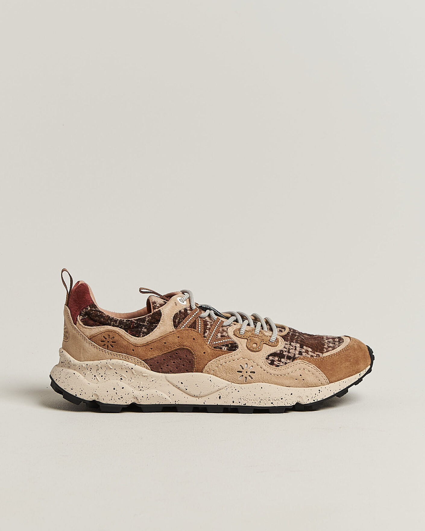 Herre | Sneakers | Flower Mountain | Yamano 3 Suede/Wool Check Sneaker Brown