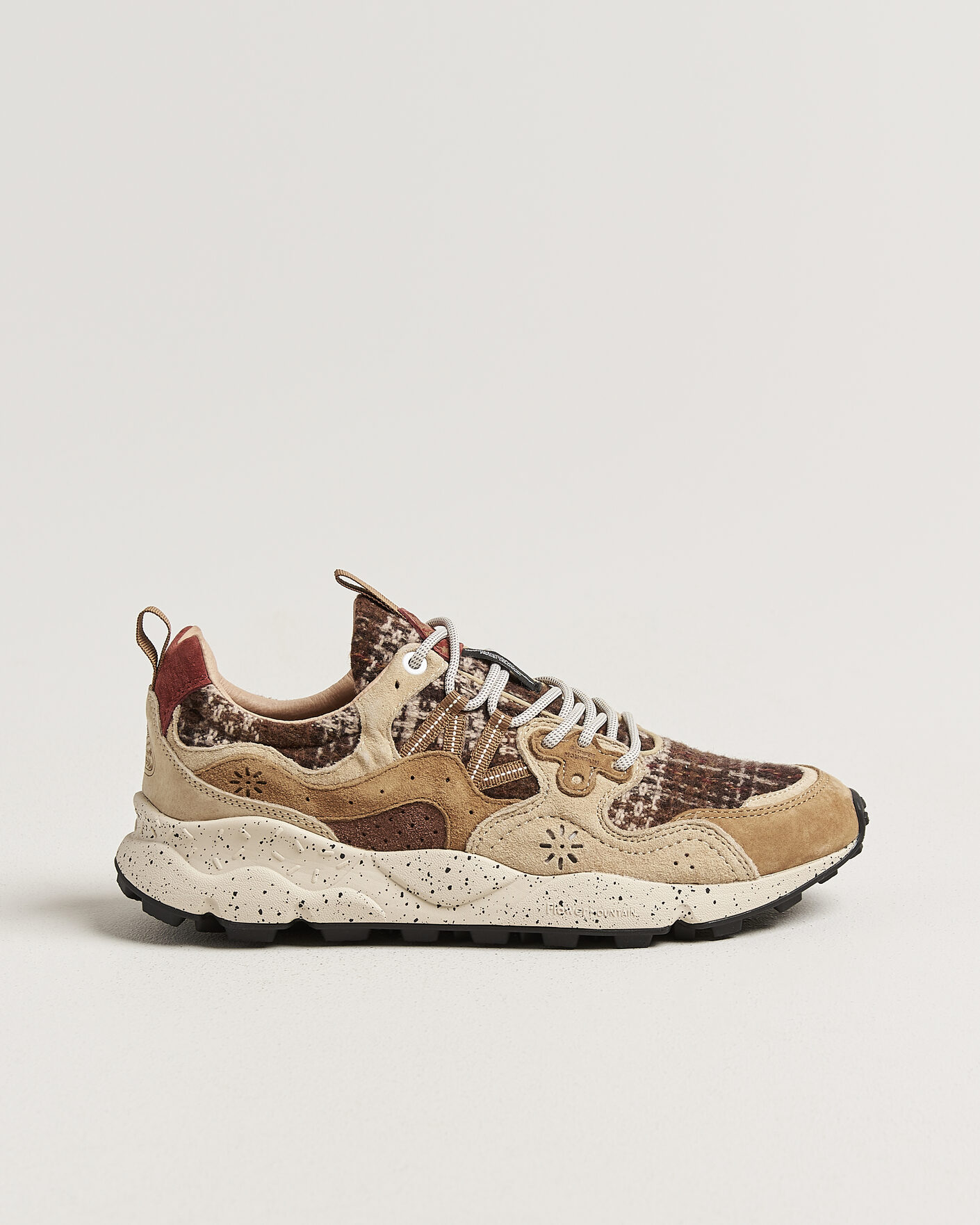 Herre | Sneakers | Flower Mountain | Yamano 3 Suede/Wool Check Sneaker Brown