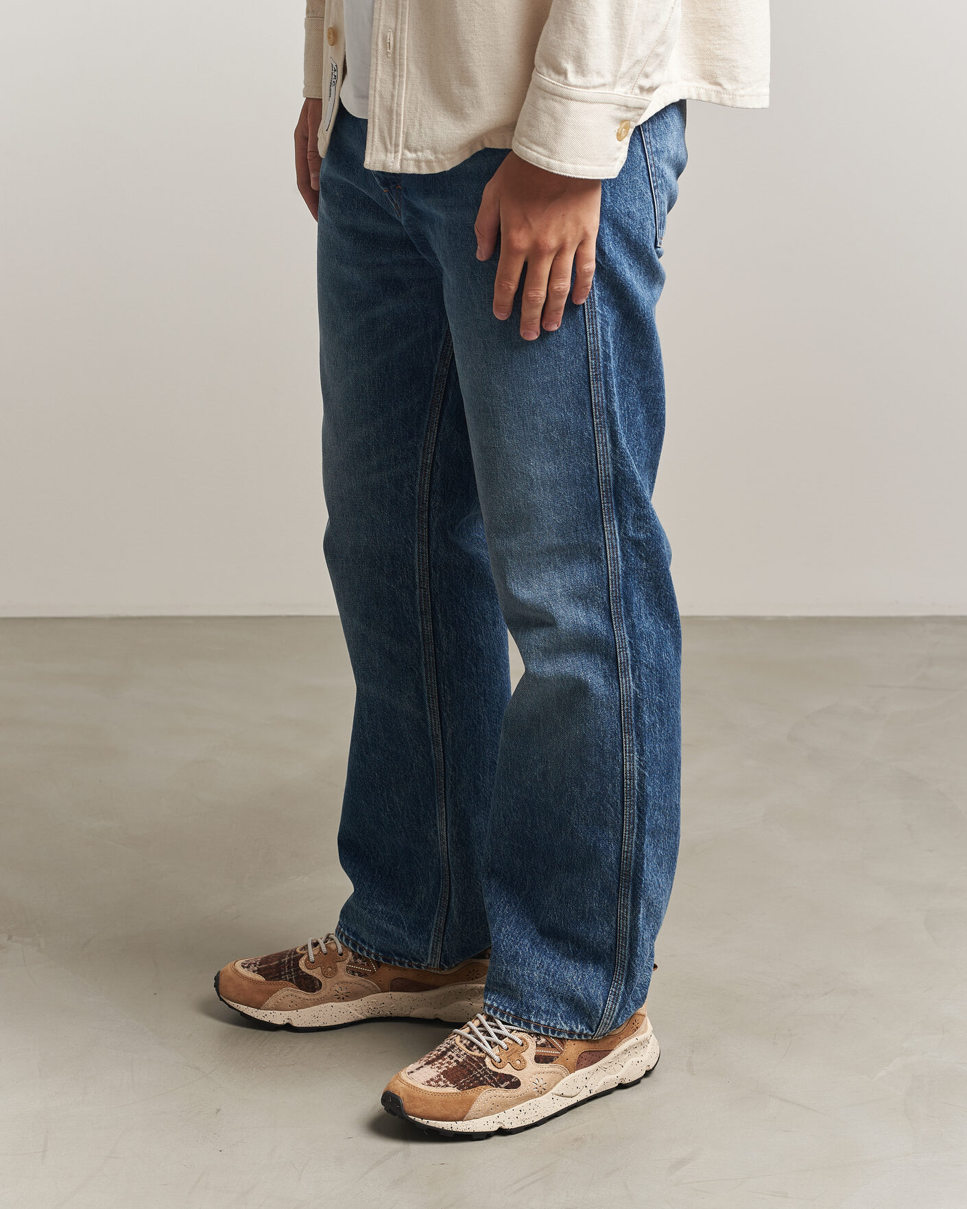 Herre | Sneakers | Flower Mountain | Yamano 3 Suede/Wool Check Sneaker Brown