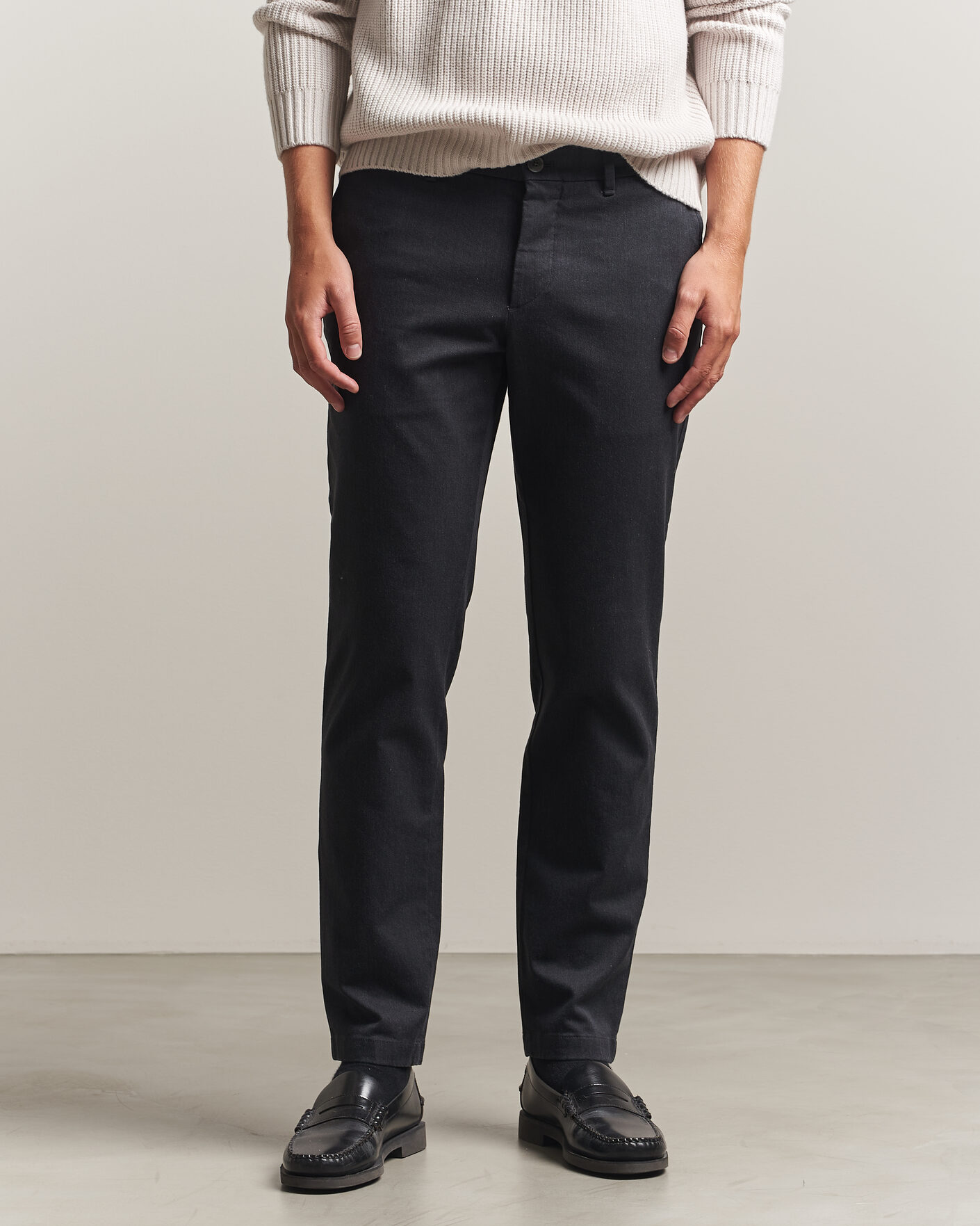 Herre | Bukser | J.Lindeberg | Chase Stretch Flannel Trousers Dark Grey