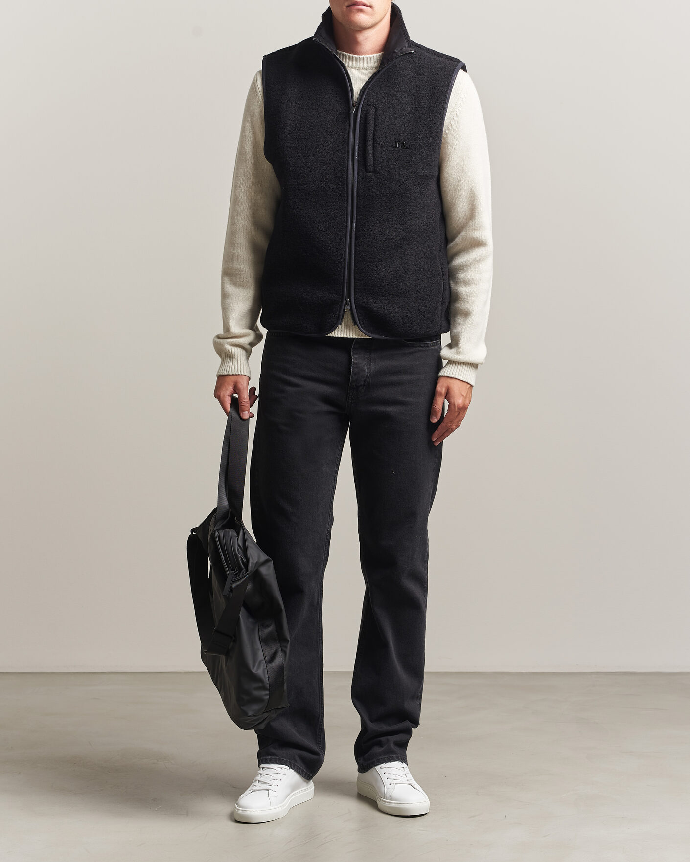 Herre | Veste | J.Lindeberg | Duncan Wool Fleece Vest Black