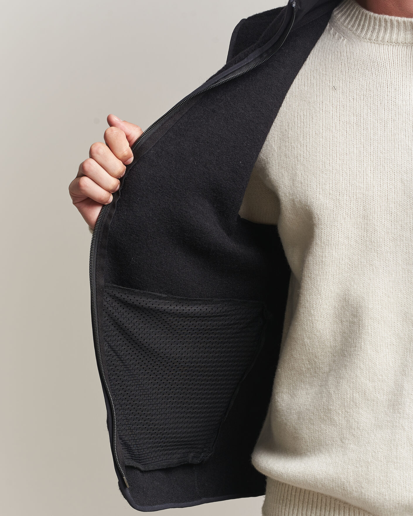 Herre | Veste | J.Lindeberg | Duncan Wool Fleece Vest Black