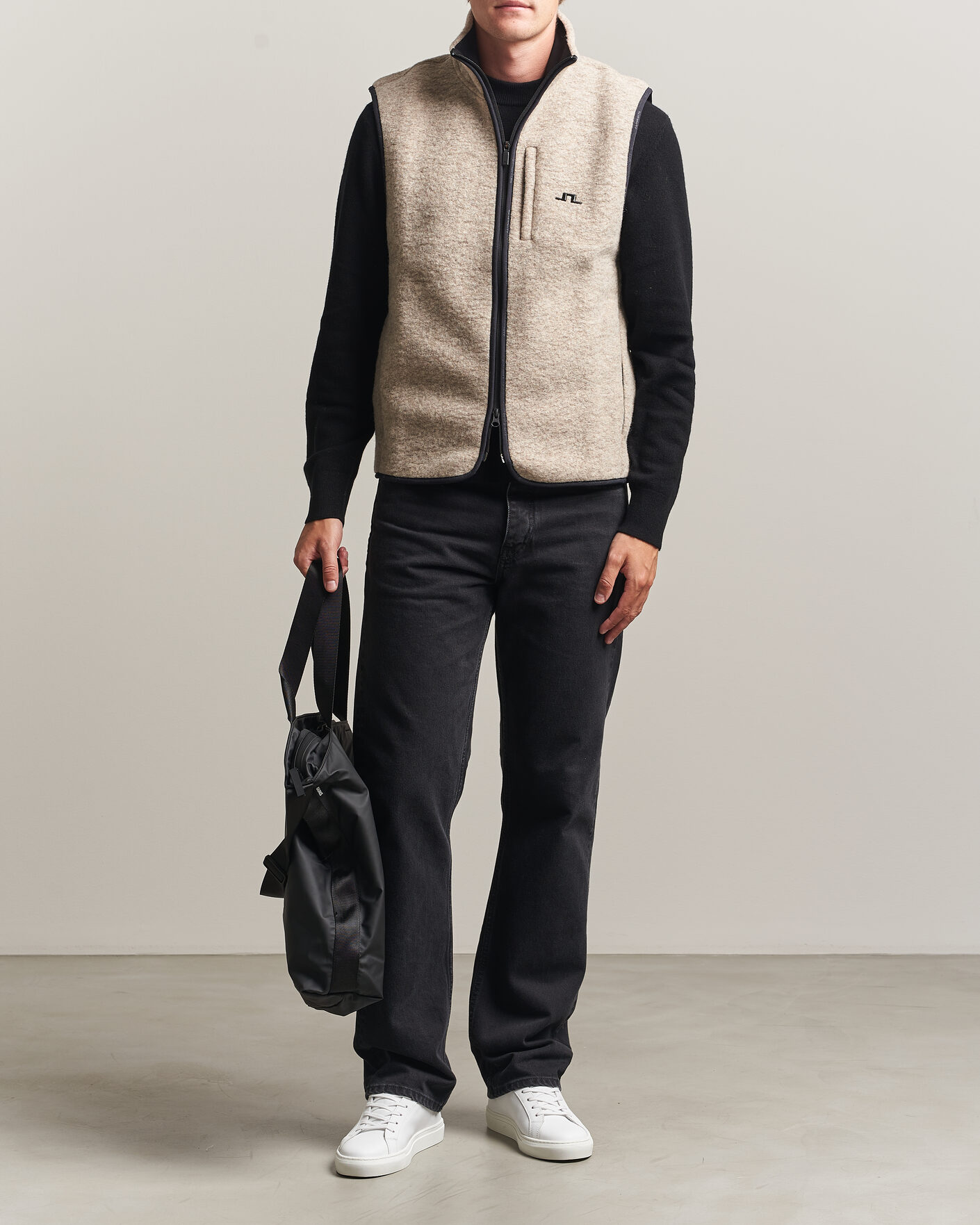 Herre | Veste | J.Lindeberg | Duncan Wool Fleece Vest Moonbeam