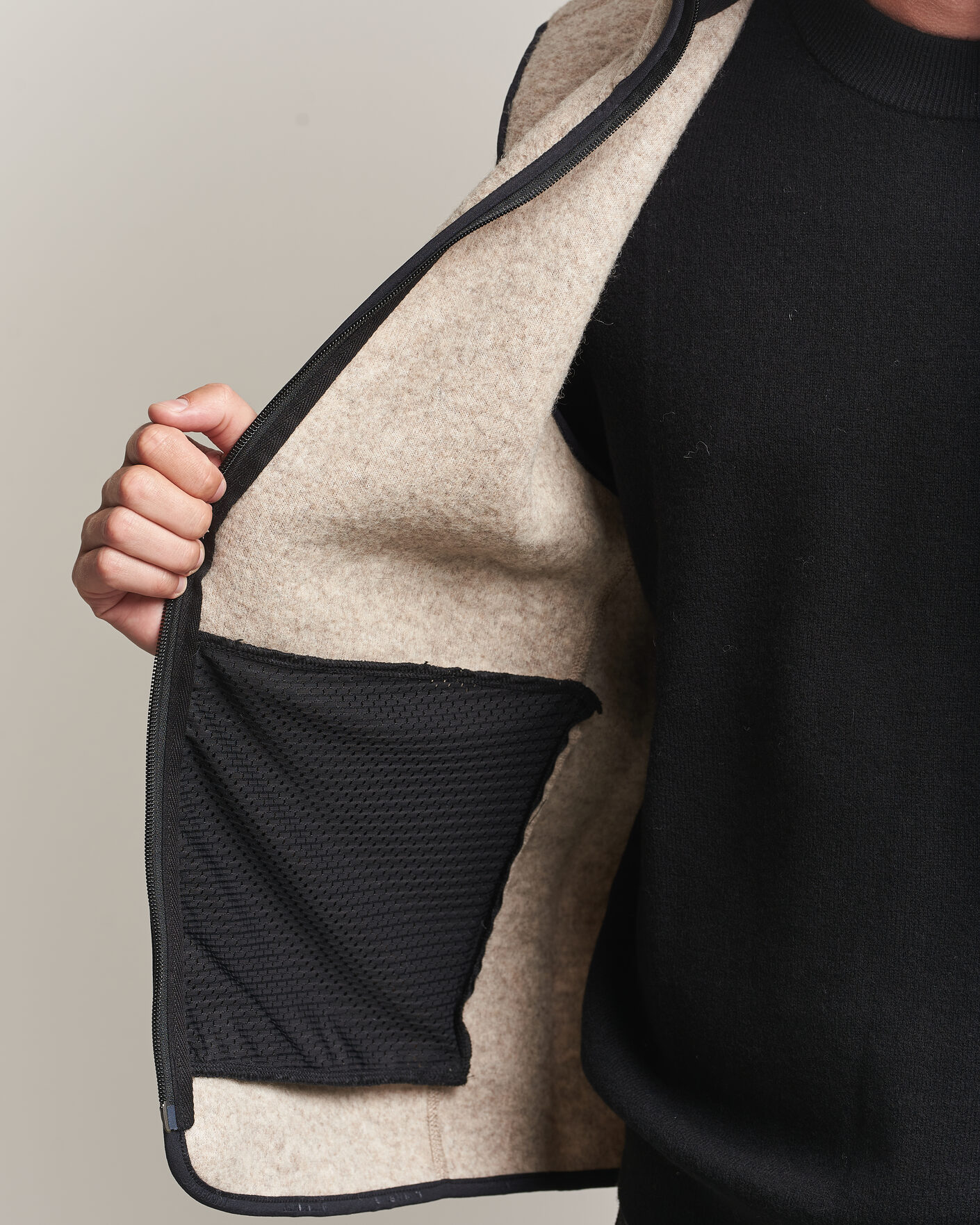 Herre | Veste | J.Lindeberg | Duncan Wool Fleece Vest Moonbeam