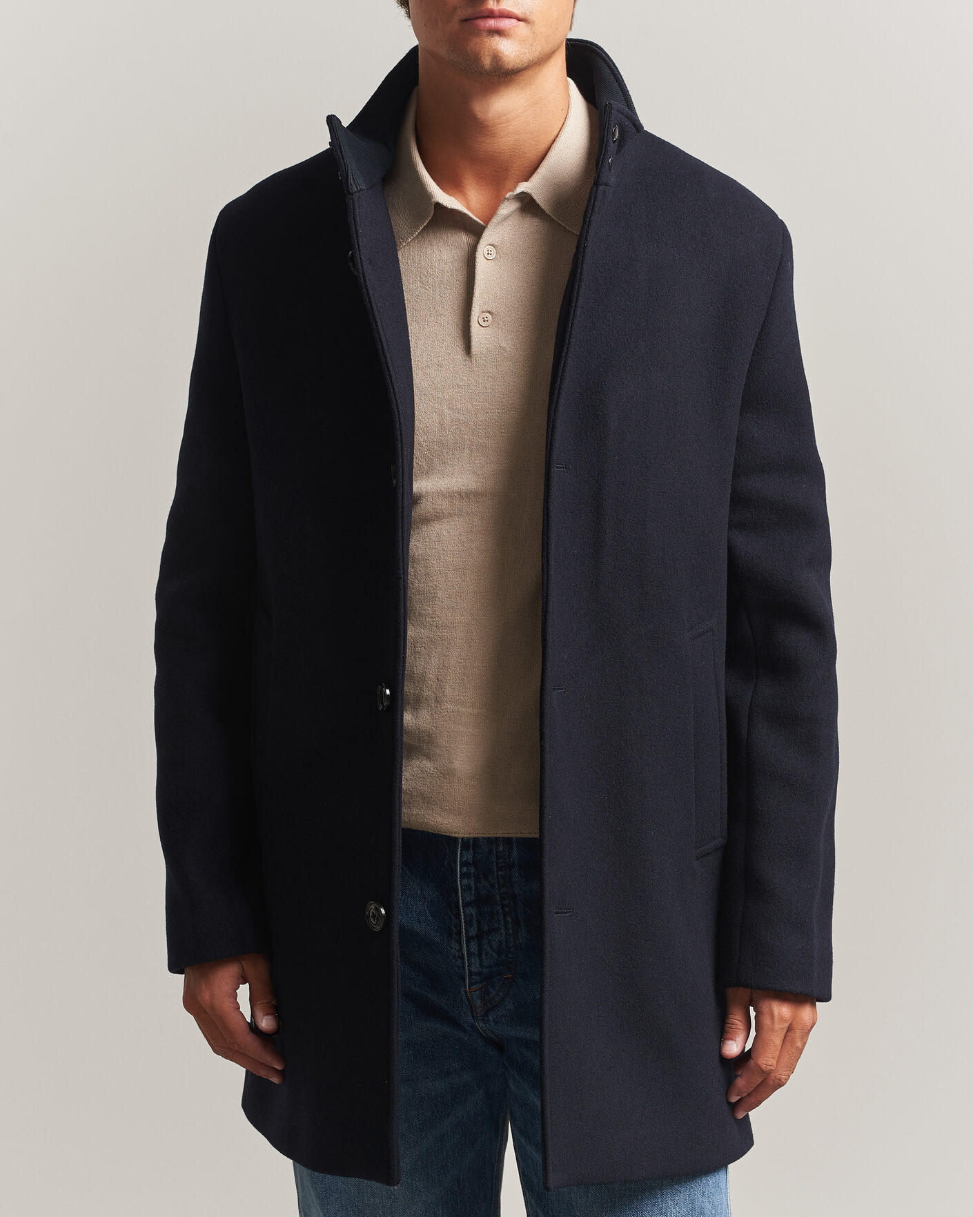 Herre | Jakker | J.Lindeberg | Lexon Wool Coat JL Navy