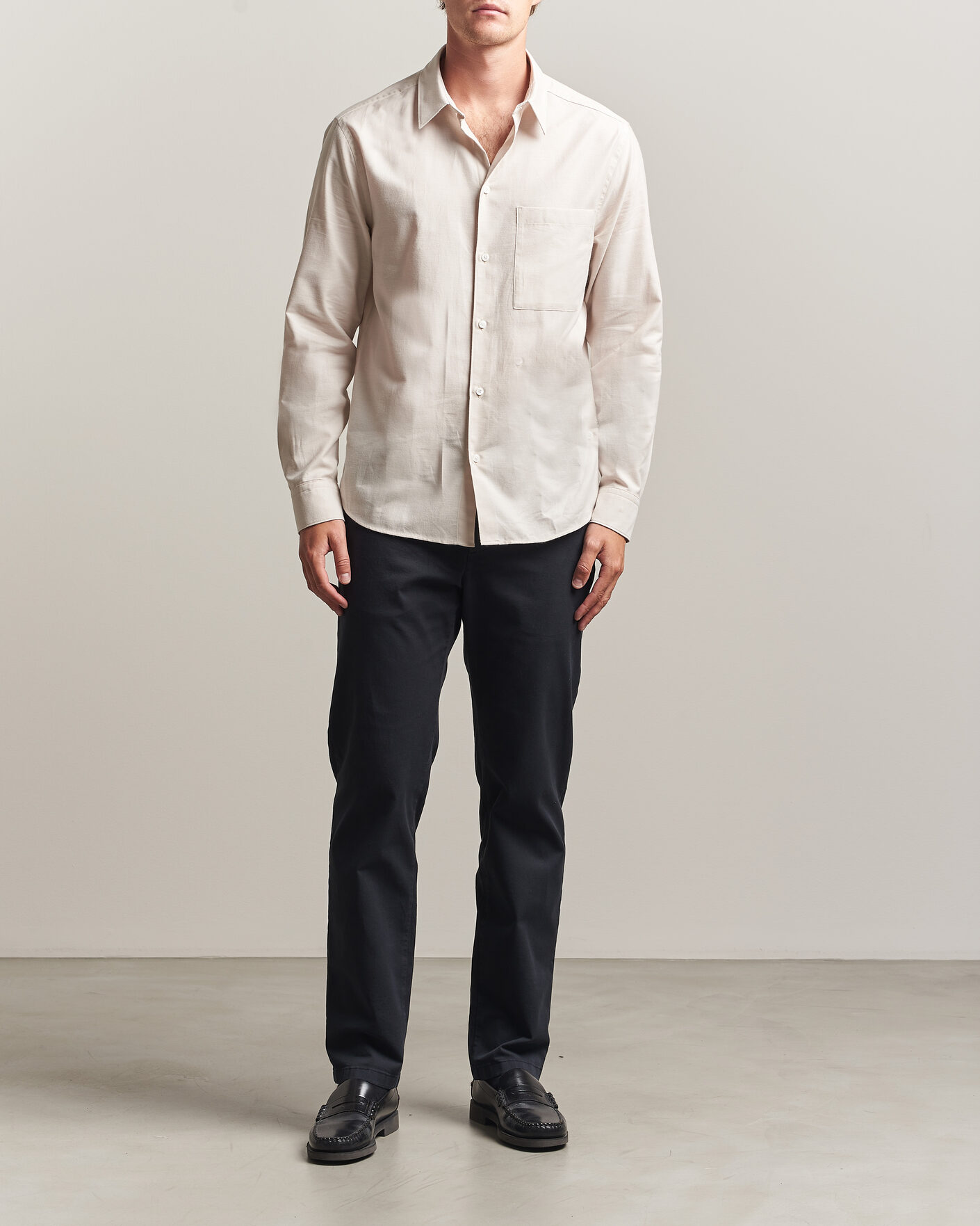 Herre | Skjorter | J.Lindeberg | Marlon Flannel Shirt Moonbeam