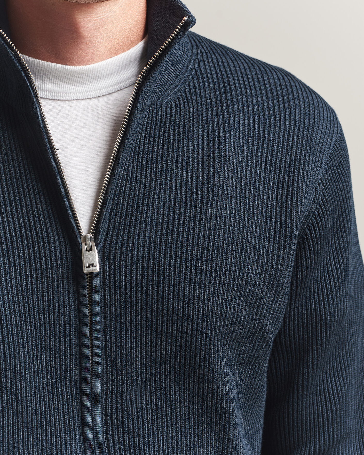 Herre | Trøjer | J.Lindeberg | Alexis Cotton Full Zip JL Navy