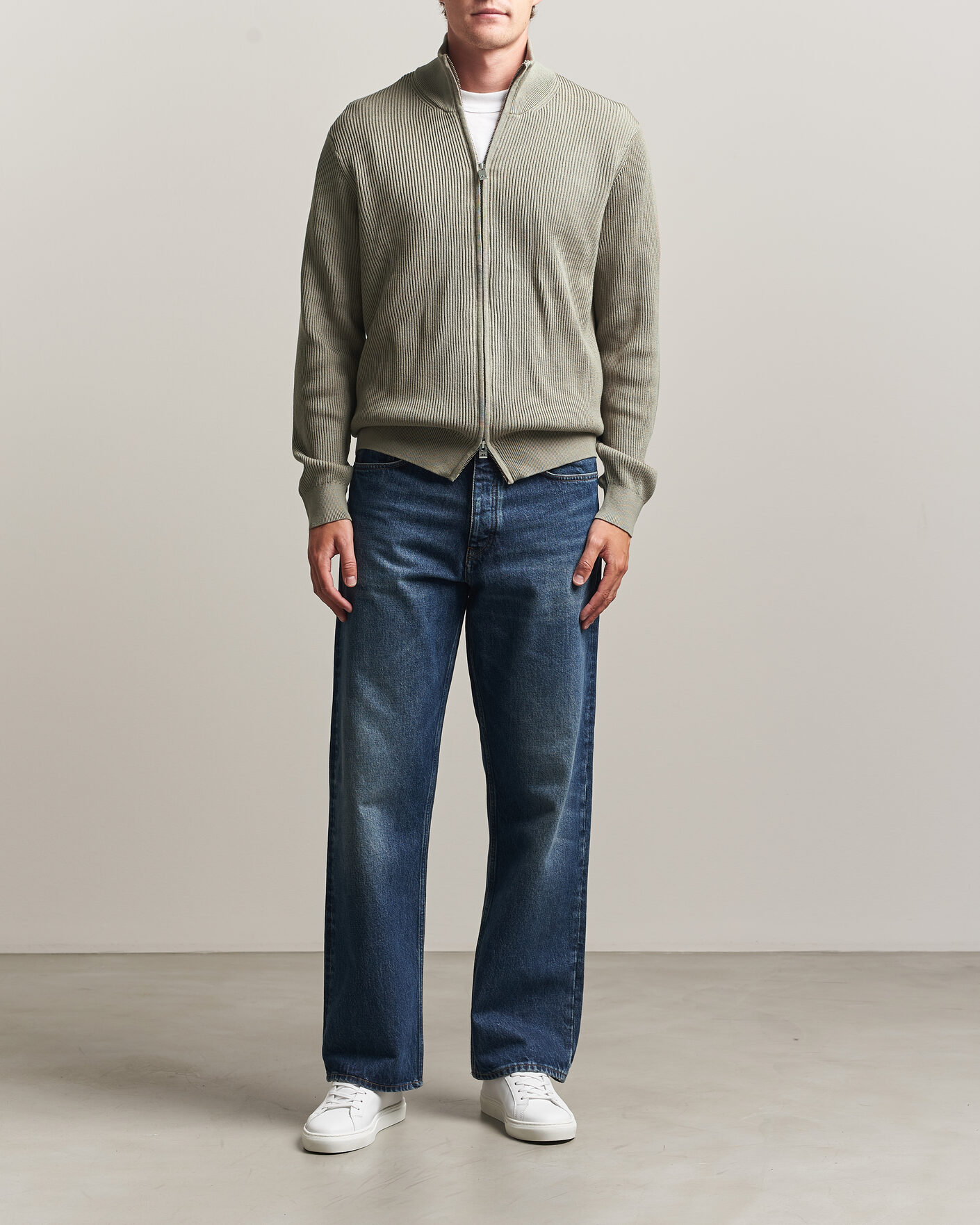 Herre | Trøjer | J.Lindeberg | Alexis Cotton Full Zip Brindle