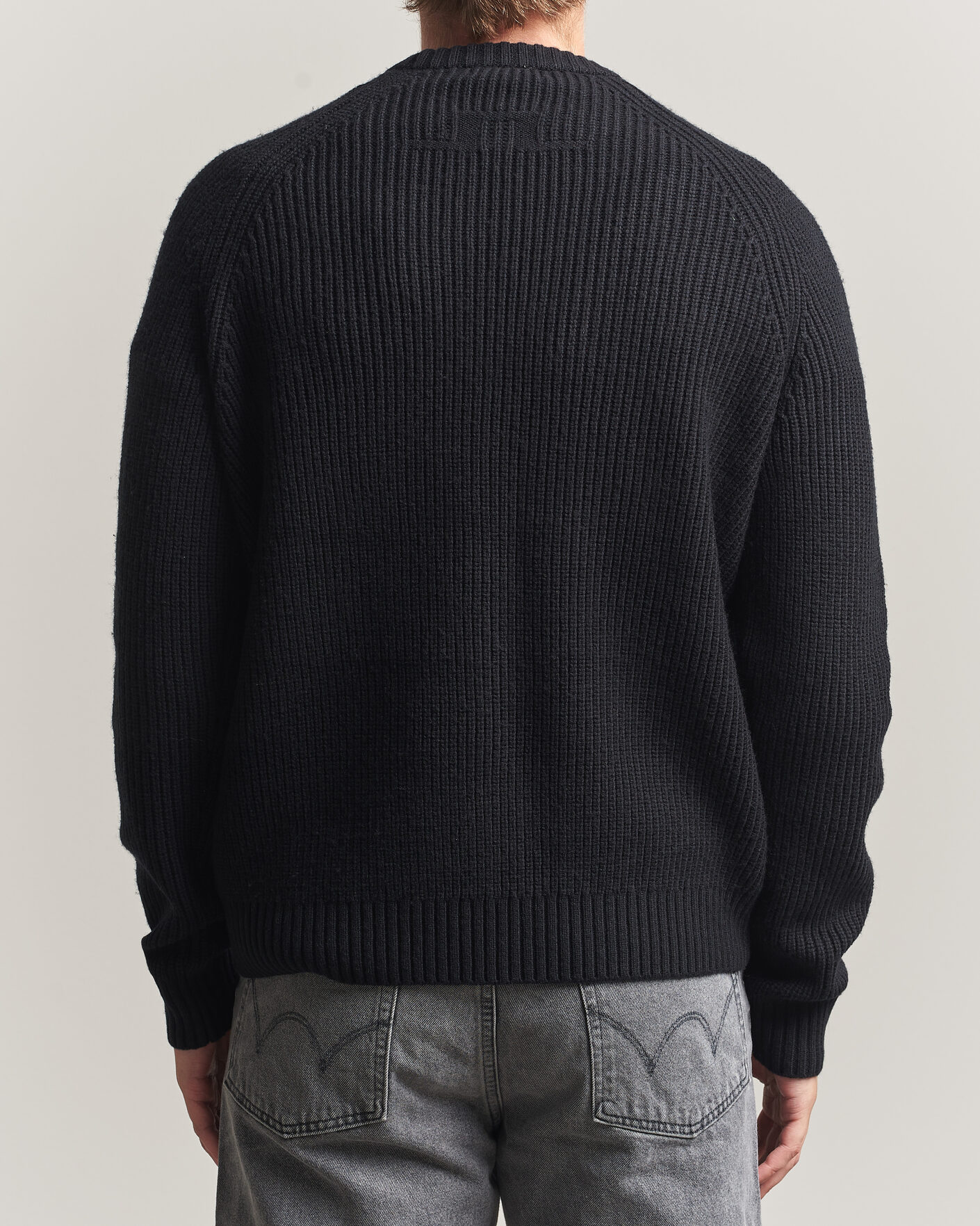 Herre | Trøjer | J.Lindeberg | Hallow Wool Blend Knitted Sweater Black