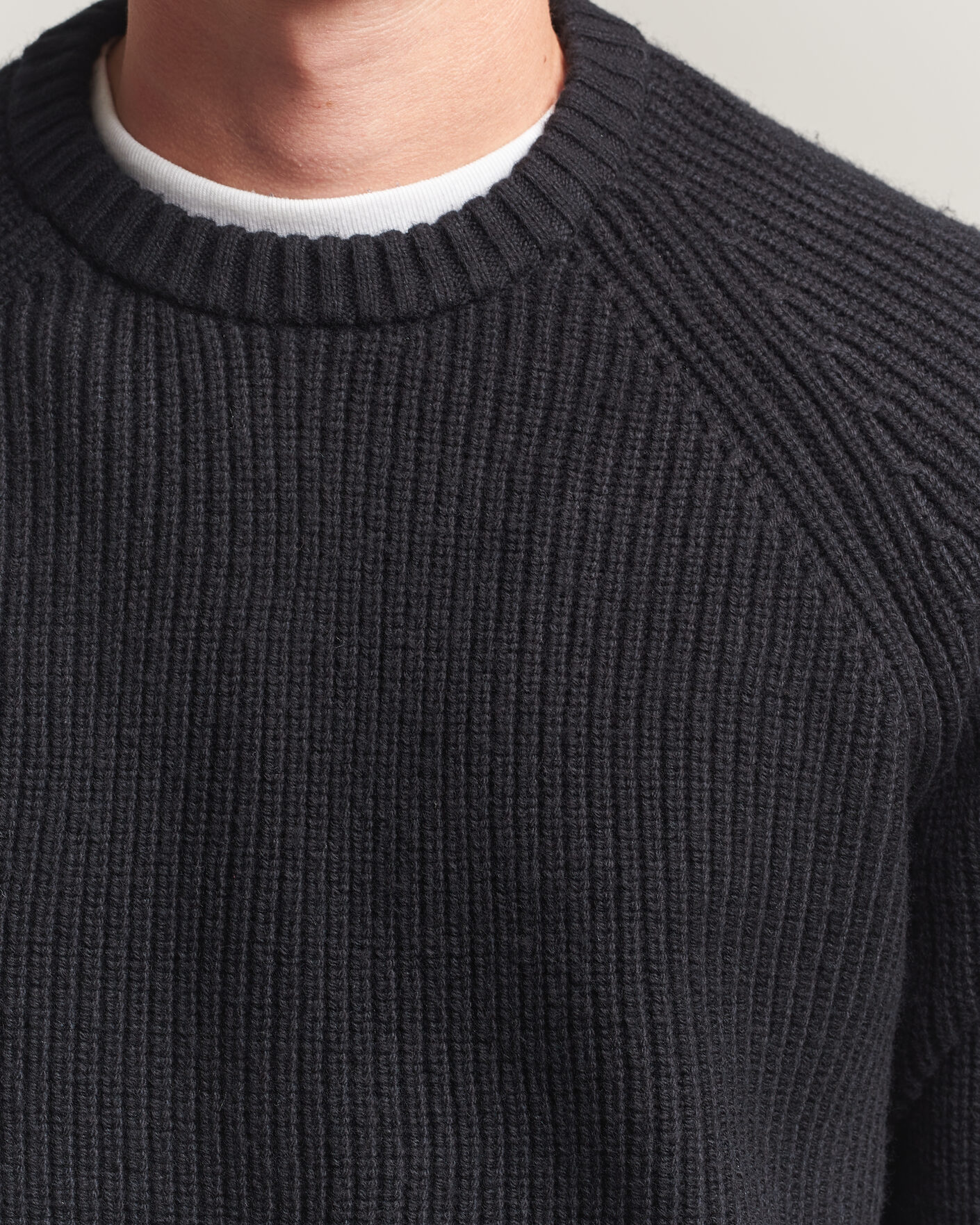 Herre | Trøjer | J.Lindeberg | Hallow Wool Blend Knitted Sweater Black