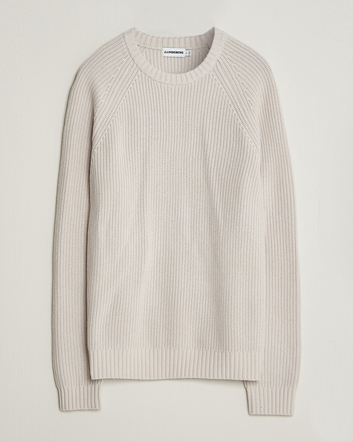Herre | Trøjer | J.Lindeberg | Hallow Wool Blend Knitted Sweater Moonbeam