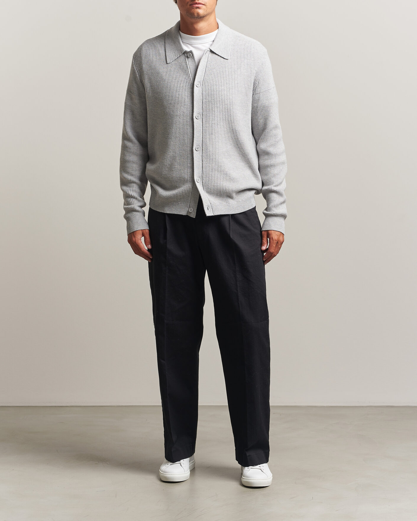 Herre | Trøjer | J.Lindeberg | Willem Knitted Cardigan Light Grey Melange