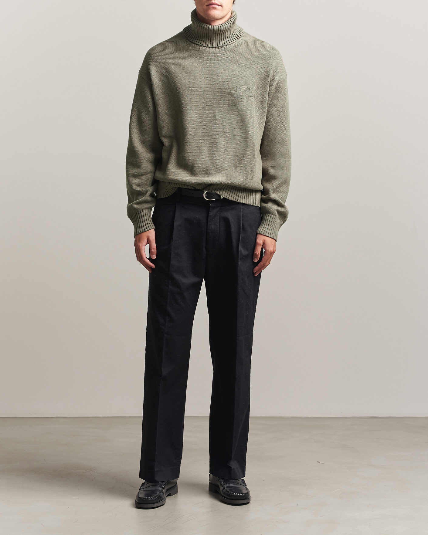 Herre | Trøjer | J.Lindeberg | Eddy Wool/Cotton Knitted Turtleneck Brindle