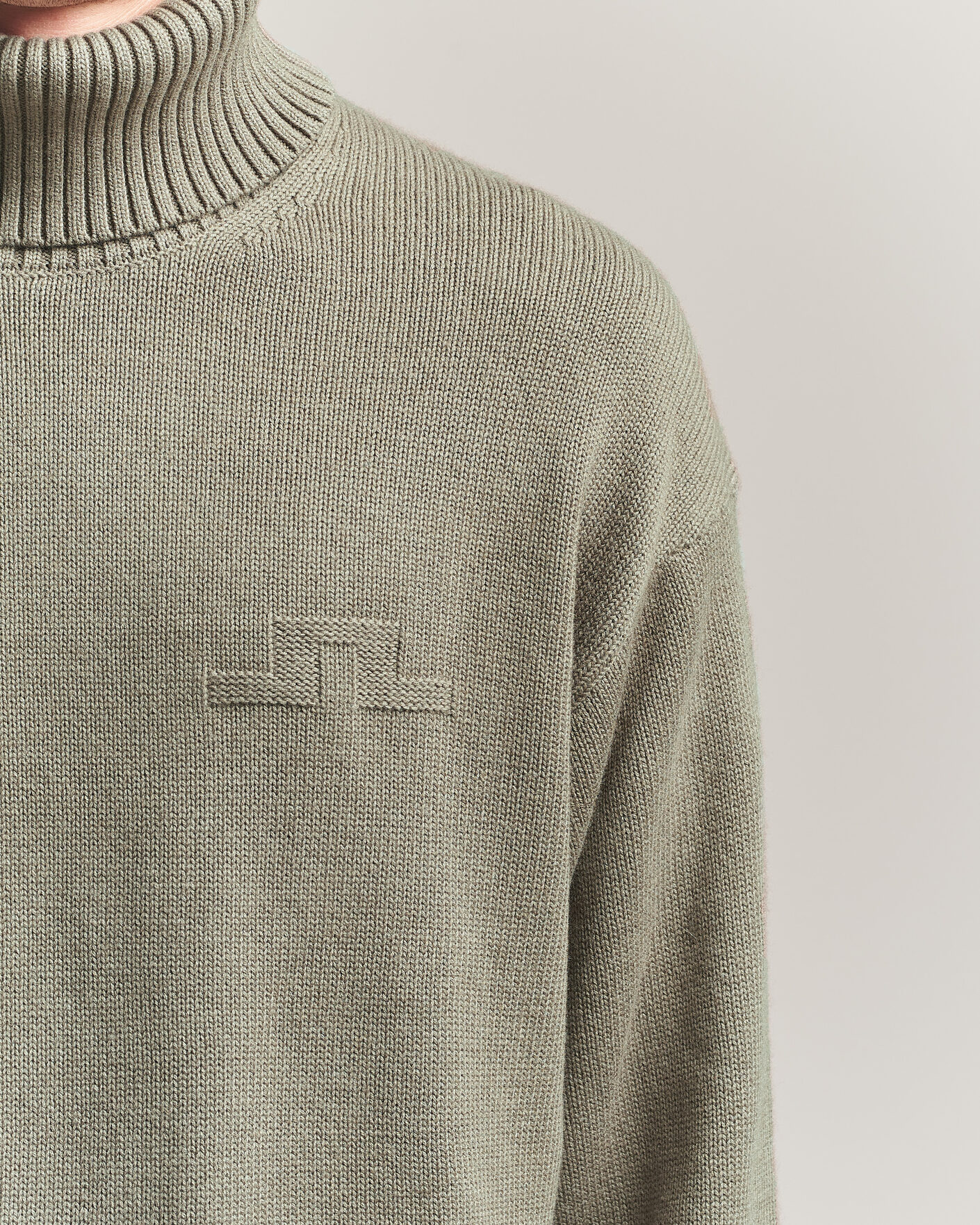 Herre | Trøjer | J.Lindeberg | Eddy Wool/Cotton Knitted Turtleneck Brindle