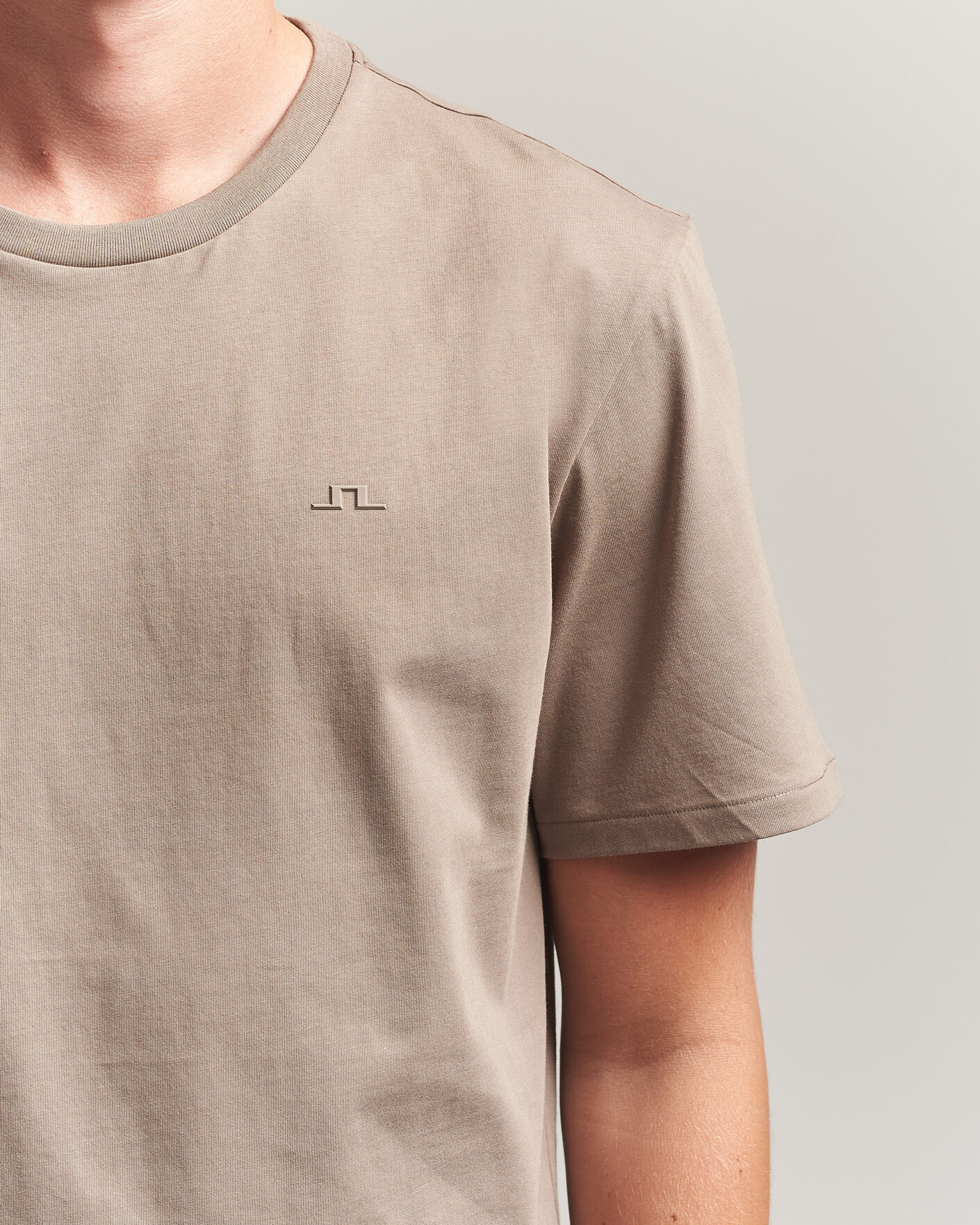 Herre | T-Shirts | J.Lindeberg | Alpha Crew Neck T-Shirt Brindle