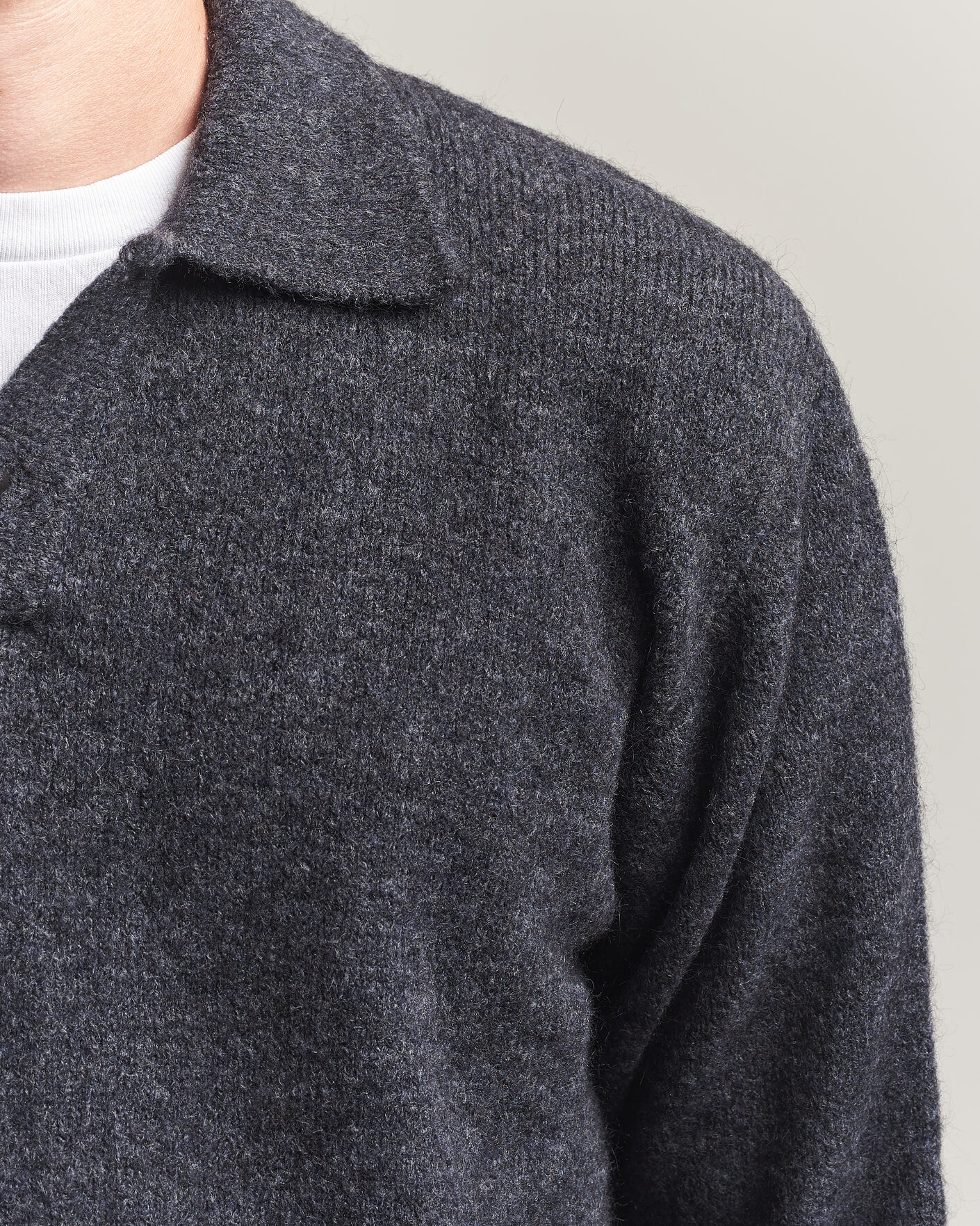 Herre | Trøjer | Forét | Alpine Polo Knit Dark Grey Melange