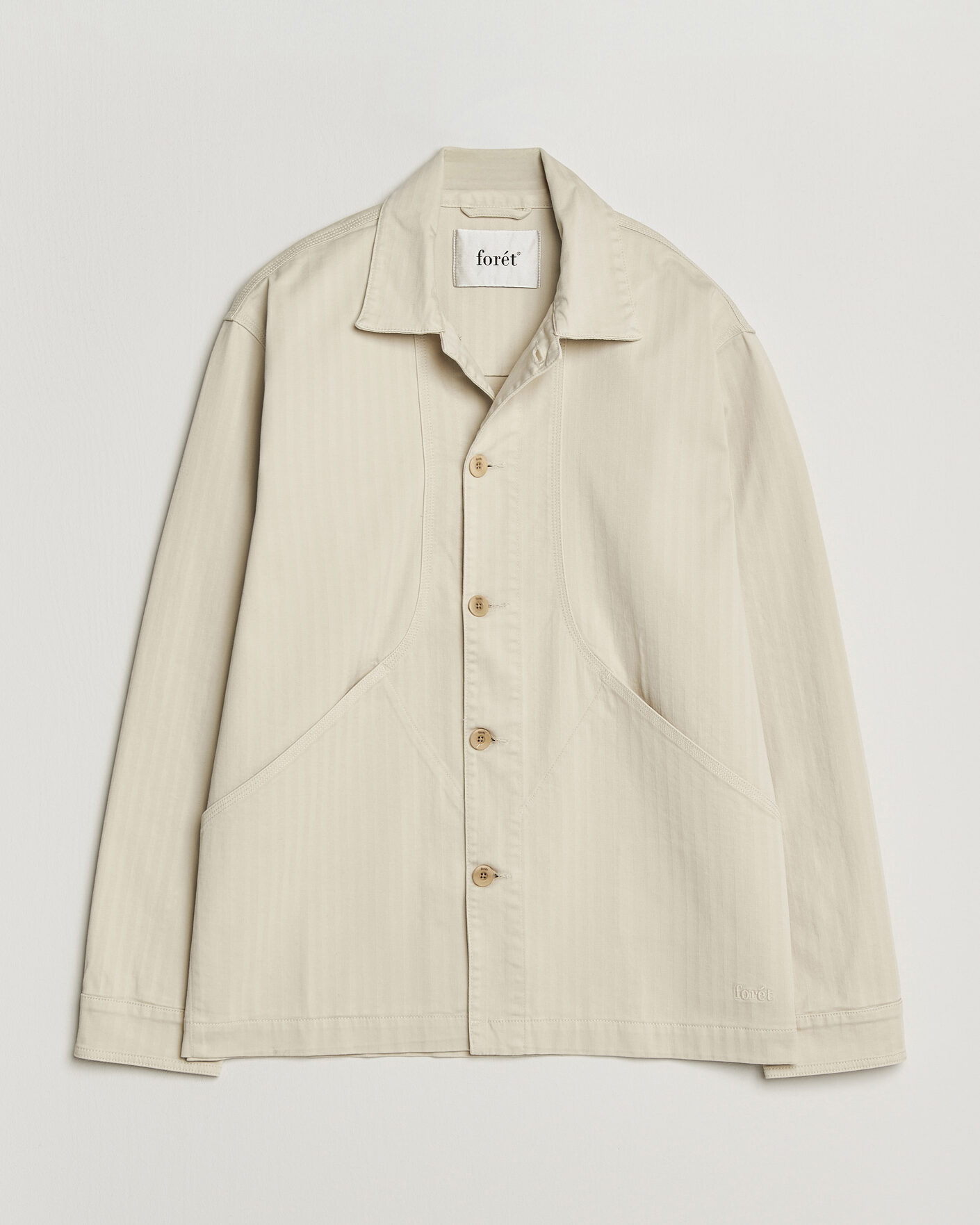 Herre | Skjorter | Forét | Berry Herringbone Overshirt Oat