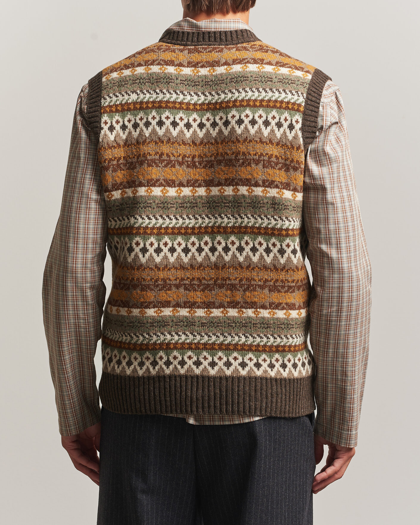 Herre | Trøjer | Forét | Fairisle Lambswool Vest Thyme