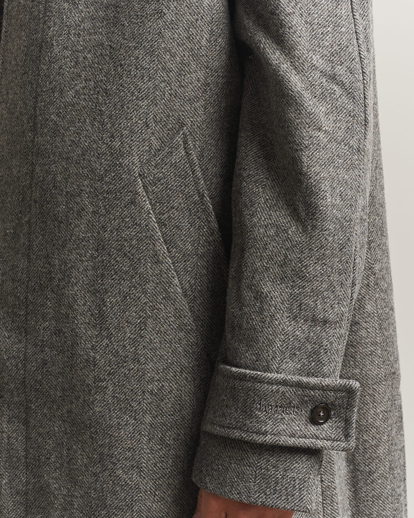 Herre | Jakker | Forét | Pine Wool Coat Grey Herringbone