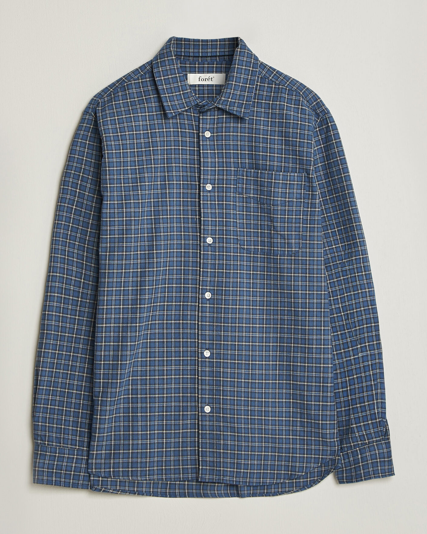 Herre | Skjorter | Forét | Ridge Flannel Check Shirt Navy
