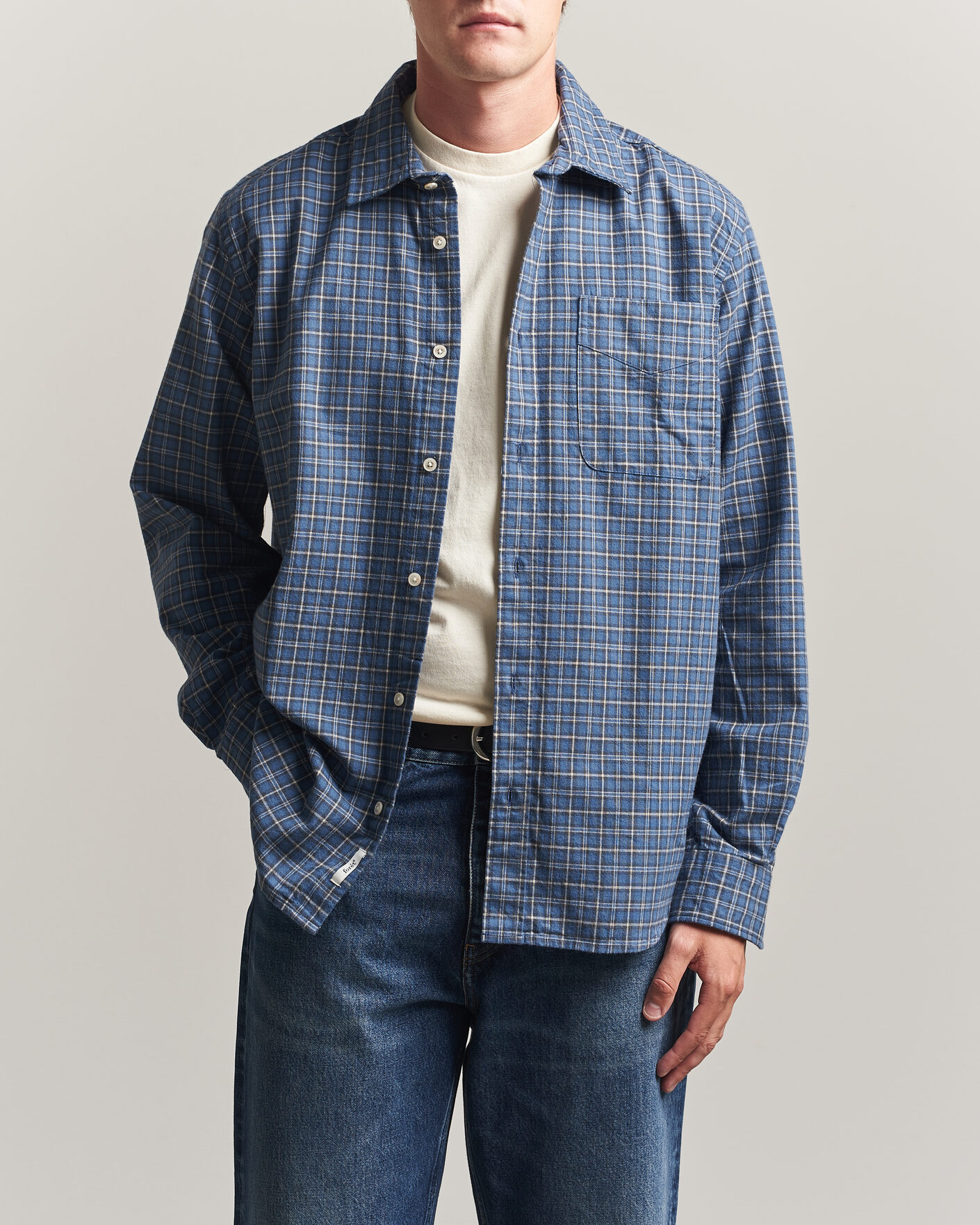 Herre | Skjorter | Forét | Ridge Flannel Check Shirt Navy