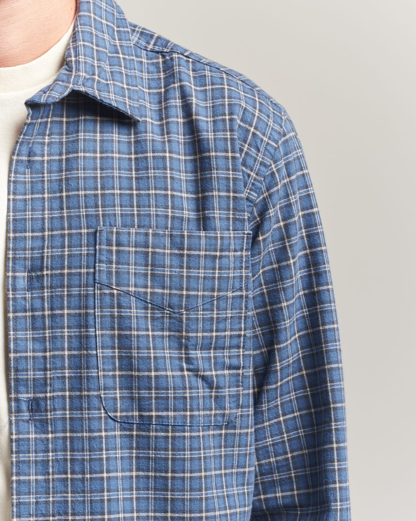 Herre | Skjorter | Forét | Ridge Flannel Check Shirt Navy