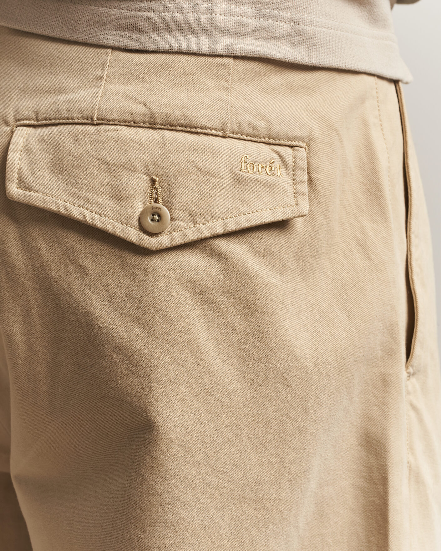 Herre | Bukser | Forét | Writer Relaxed Fit Pleated Pants Uniform Khaki