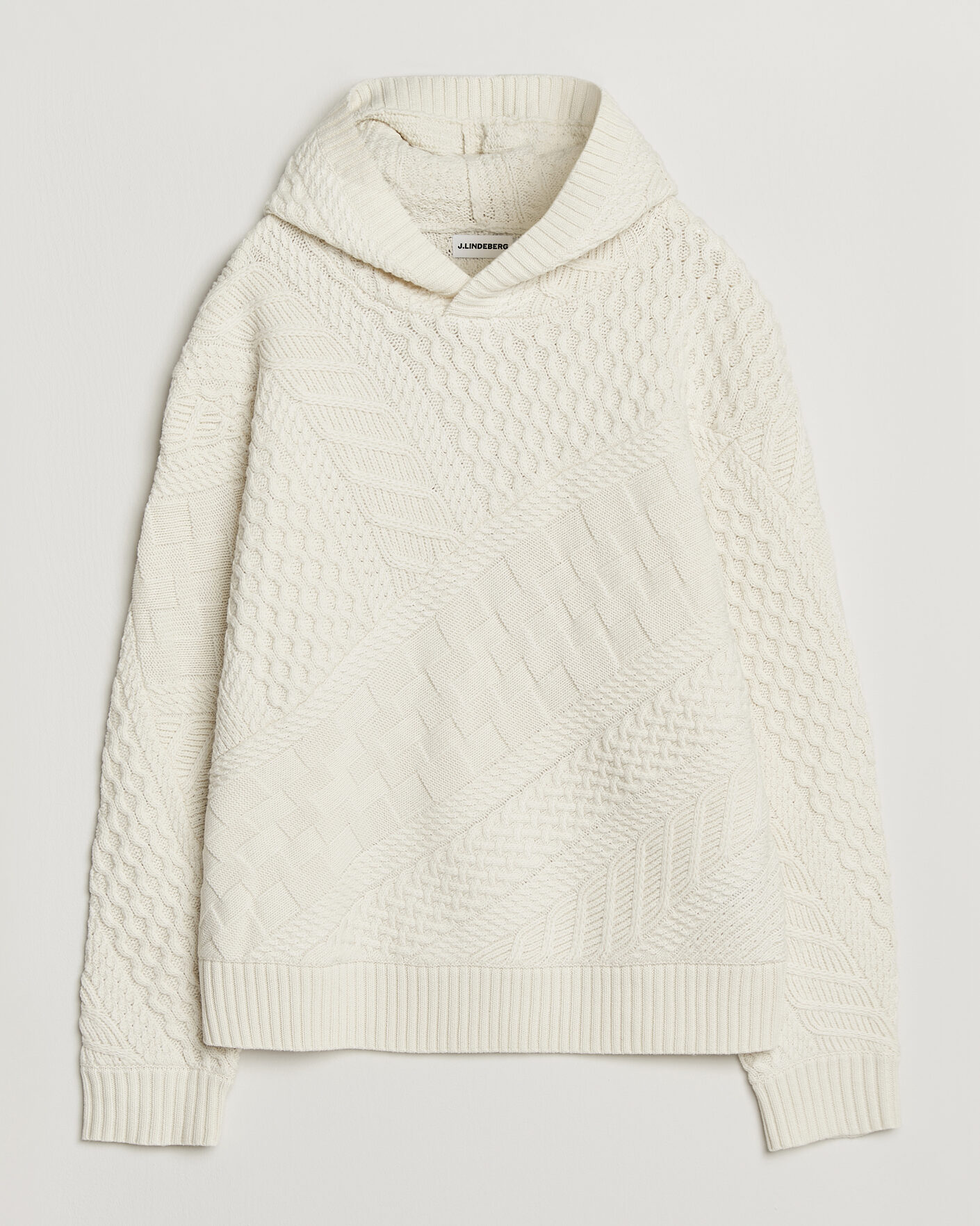 Herre | Trøjer | J.Lindeberg | Savio Cable Knitted Hoodie Tofu