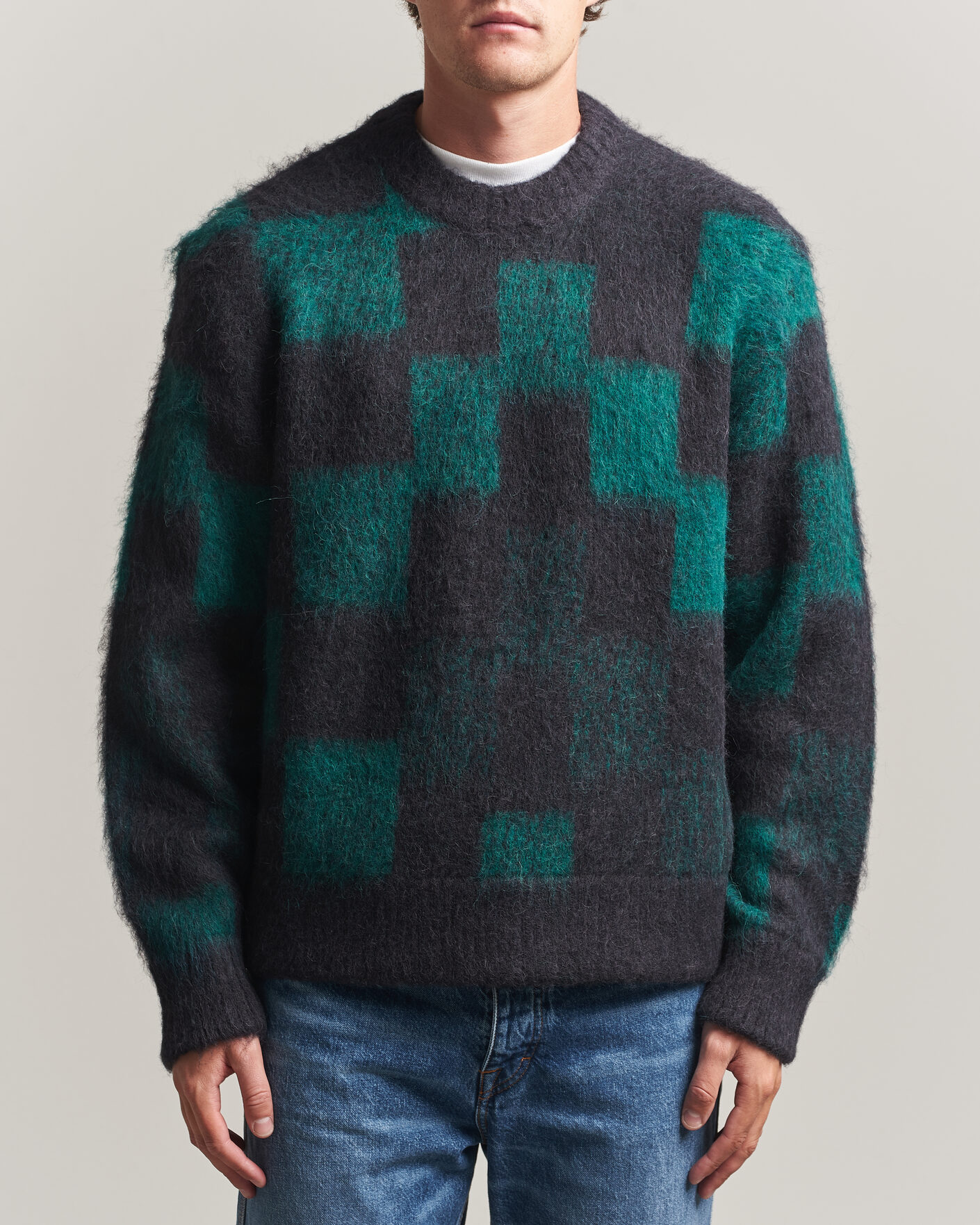Herre | Trøjer | J.Lindeberg | Hank Graphic Knitted Sweater Forest Biome