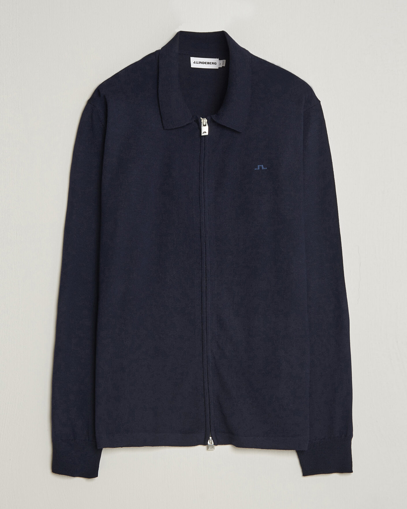 Herre | Trøjer | J.Lindeberg | Kaleb Merino Full Zip JL Navy