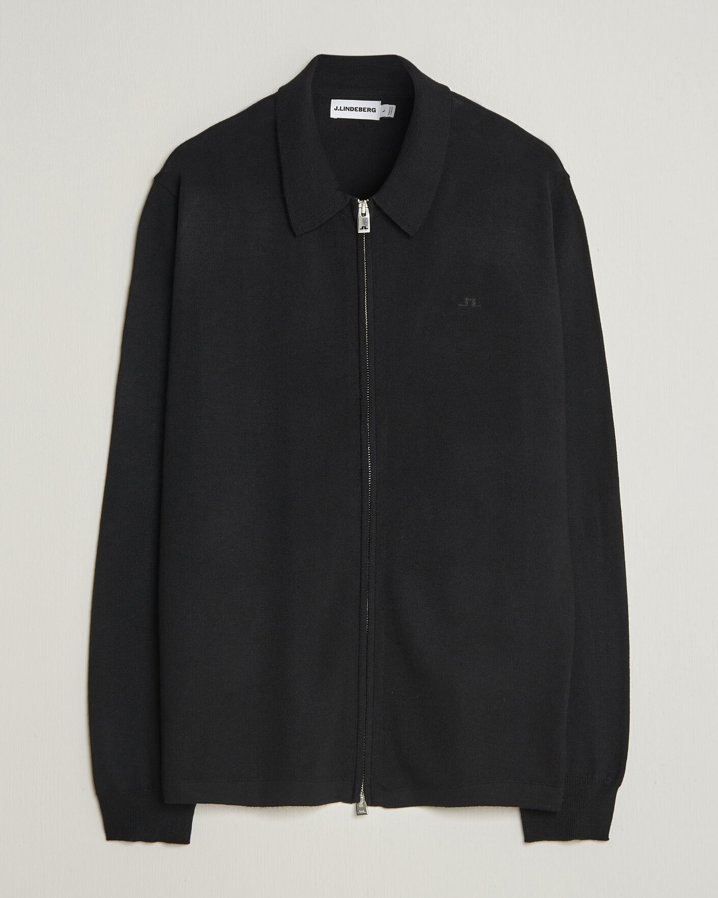 Herre | Trøjer | J.Lindeberg | Kaleb Merino Full Zip Black