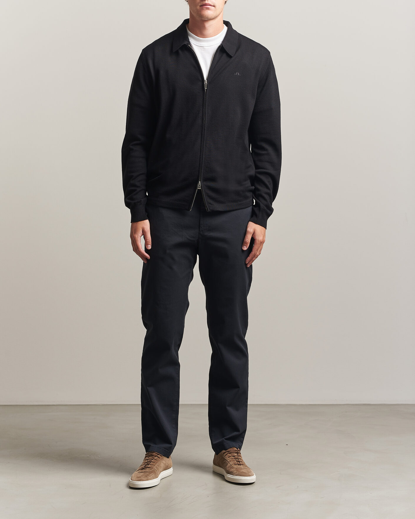Herre | Trøjer | J.Lindeberg | Kaleb Merino Full Zip Black